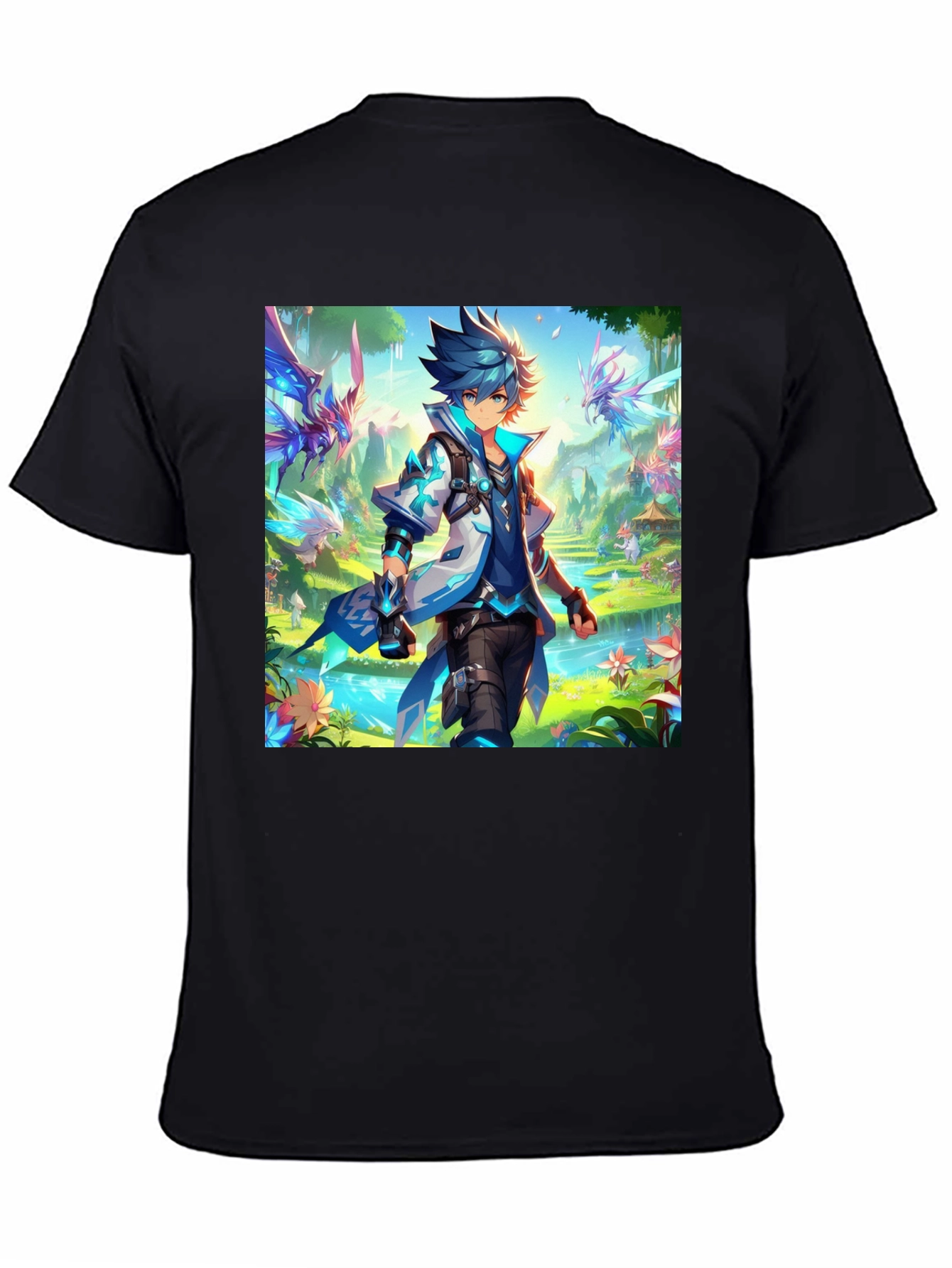 Anime Character Graphic Black T-Shirt