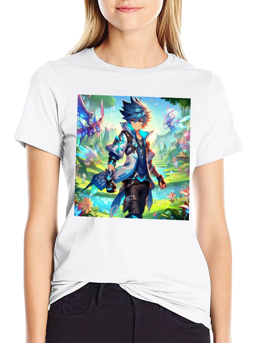 Anime Character Graphic Black T-Shirt
