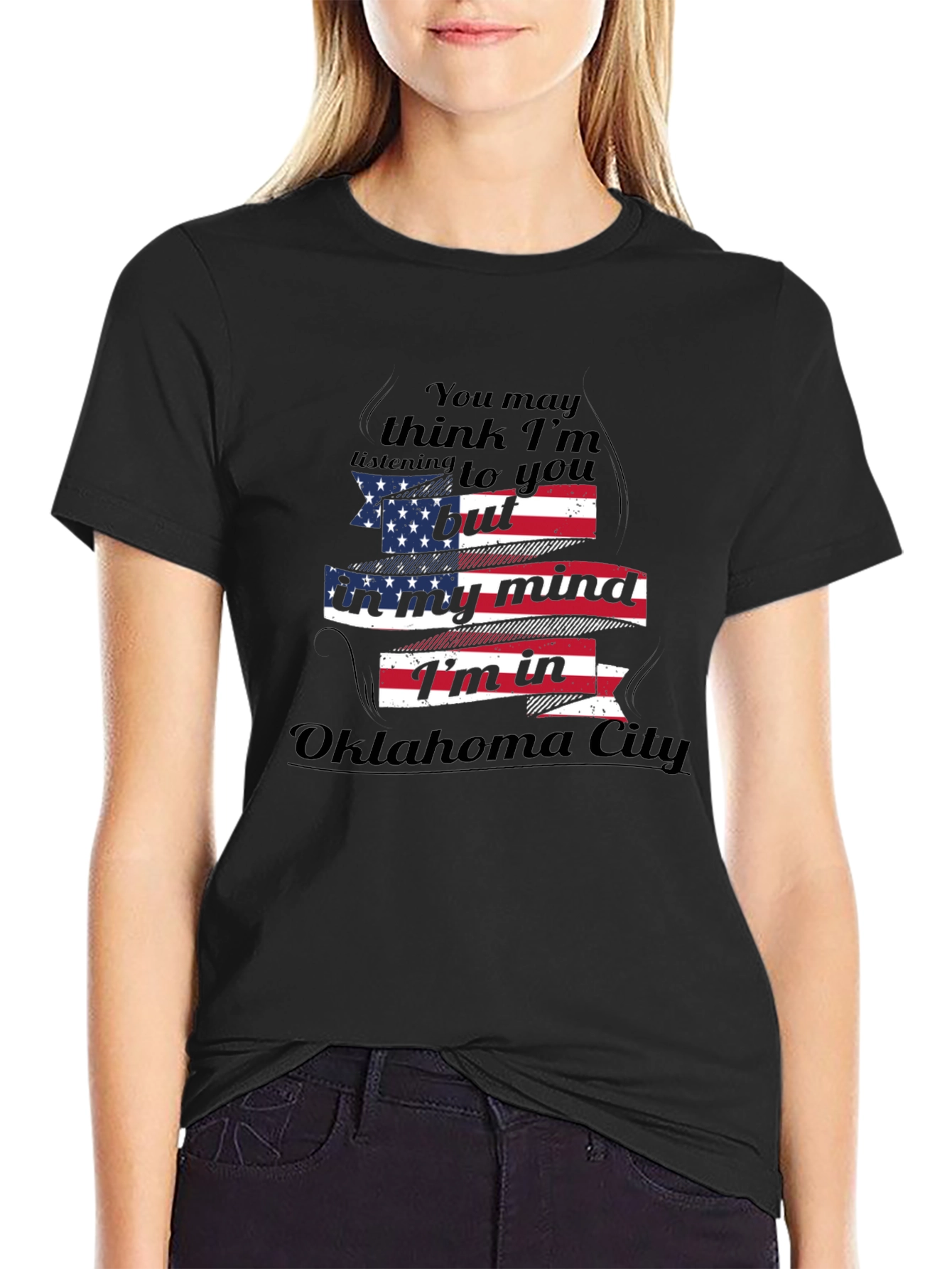 Oklahoma City Mind T-Shirt - USA Flag Graphic Tee