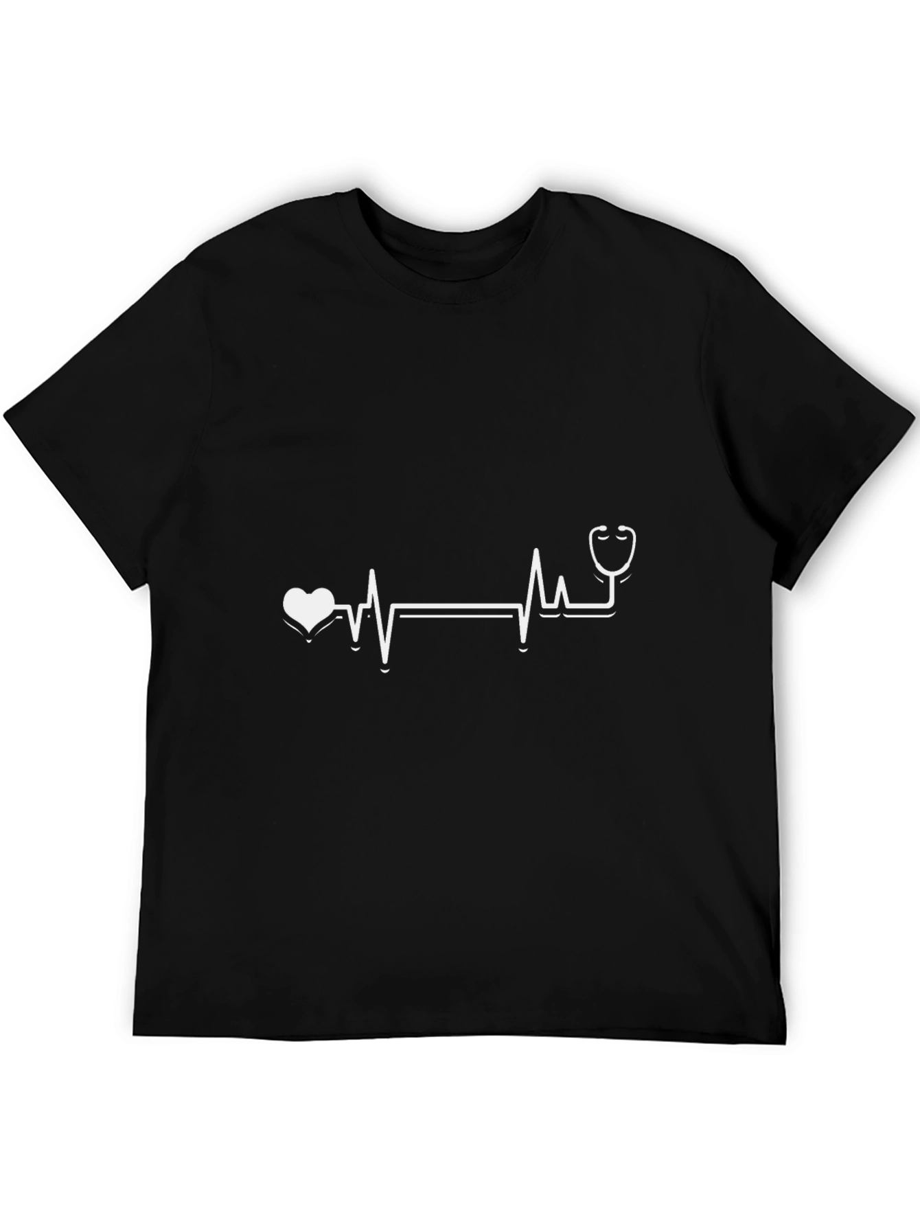 Heartbeat Stethoscope Graphic T-Shirt - Medical Design