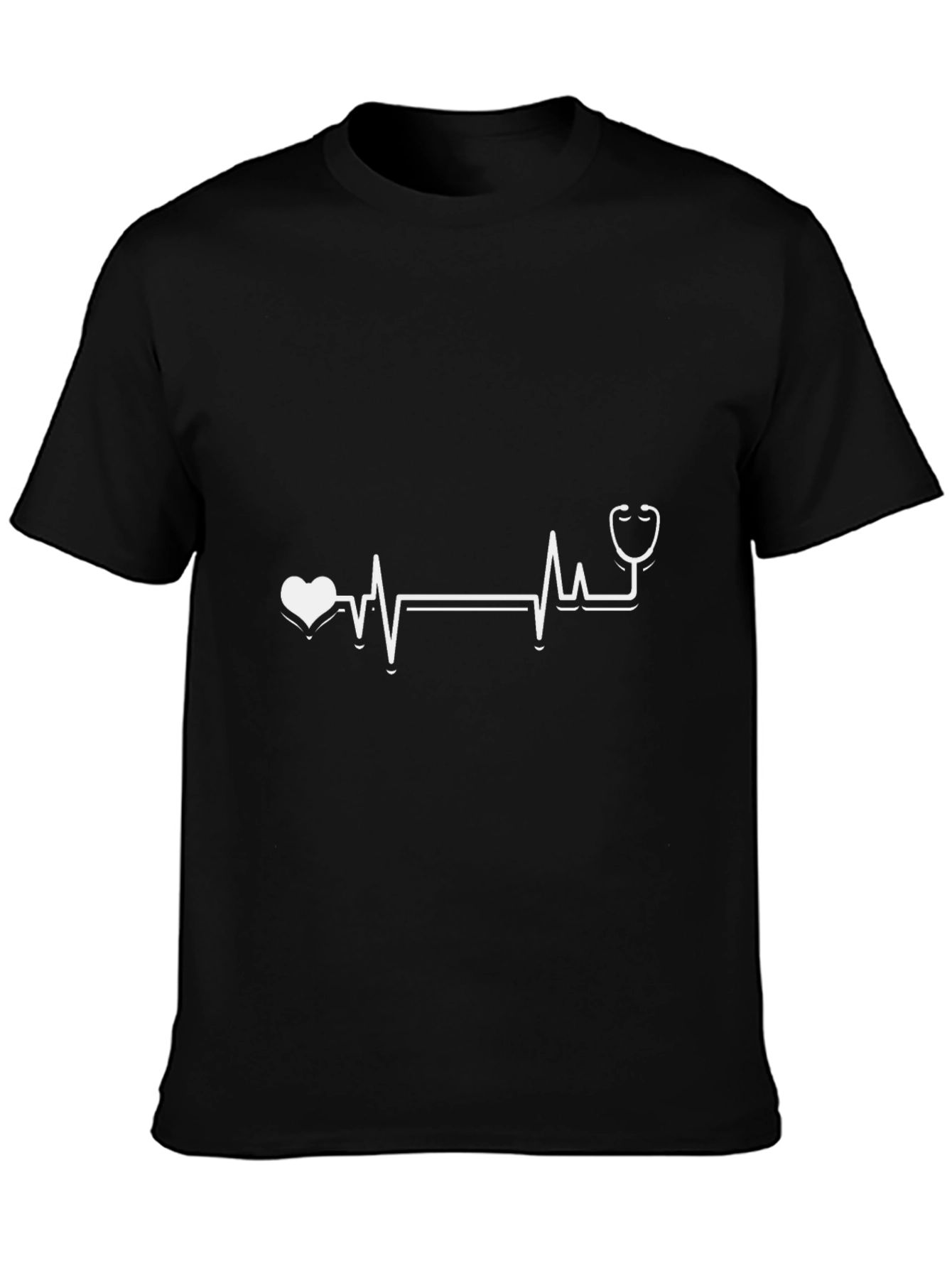 Heartbeat Stethoscope Graphic T-Shirt - Medical Design