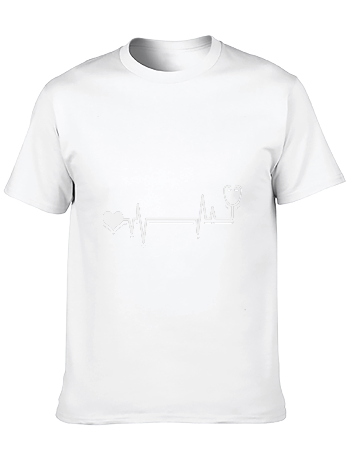 Heartbeat Stethoscope Graphic T-Shirt - Medical Design