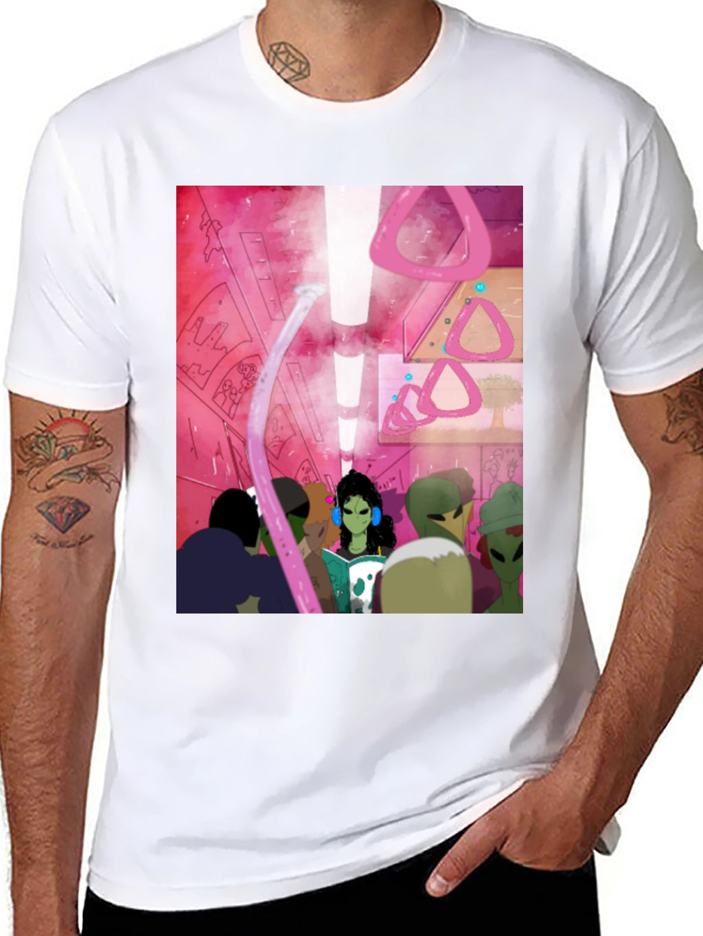 Alien Subway T-Shirt - Sci-Fi Commute