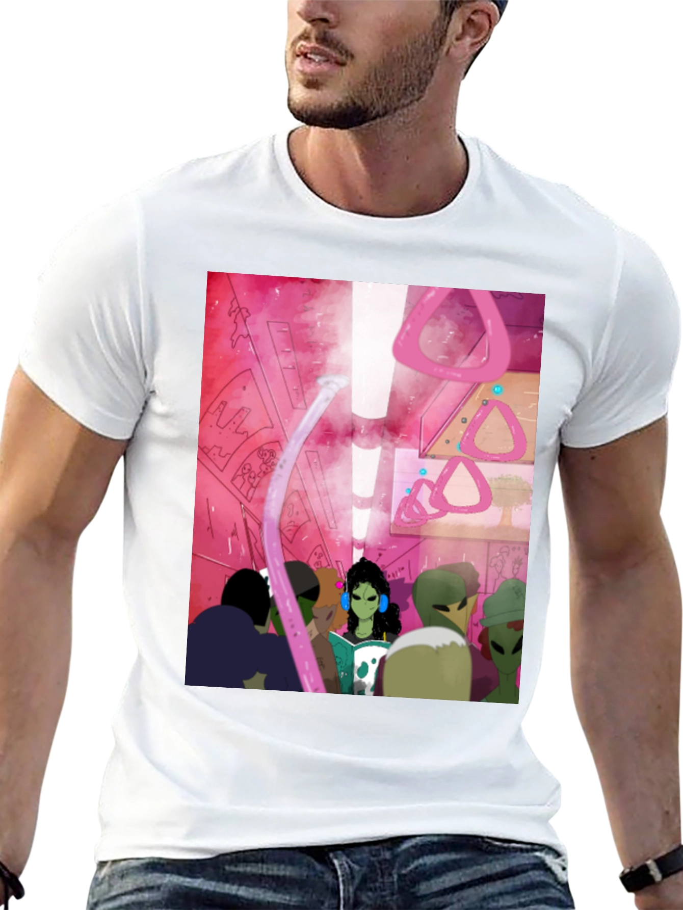 Alien Subway T-Shirt - Sci-Fi Commute