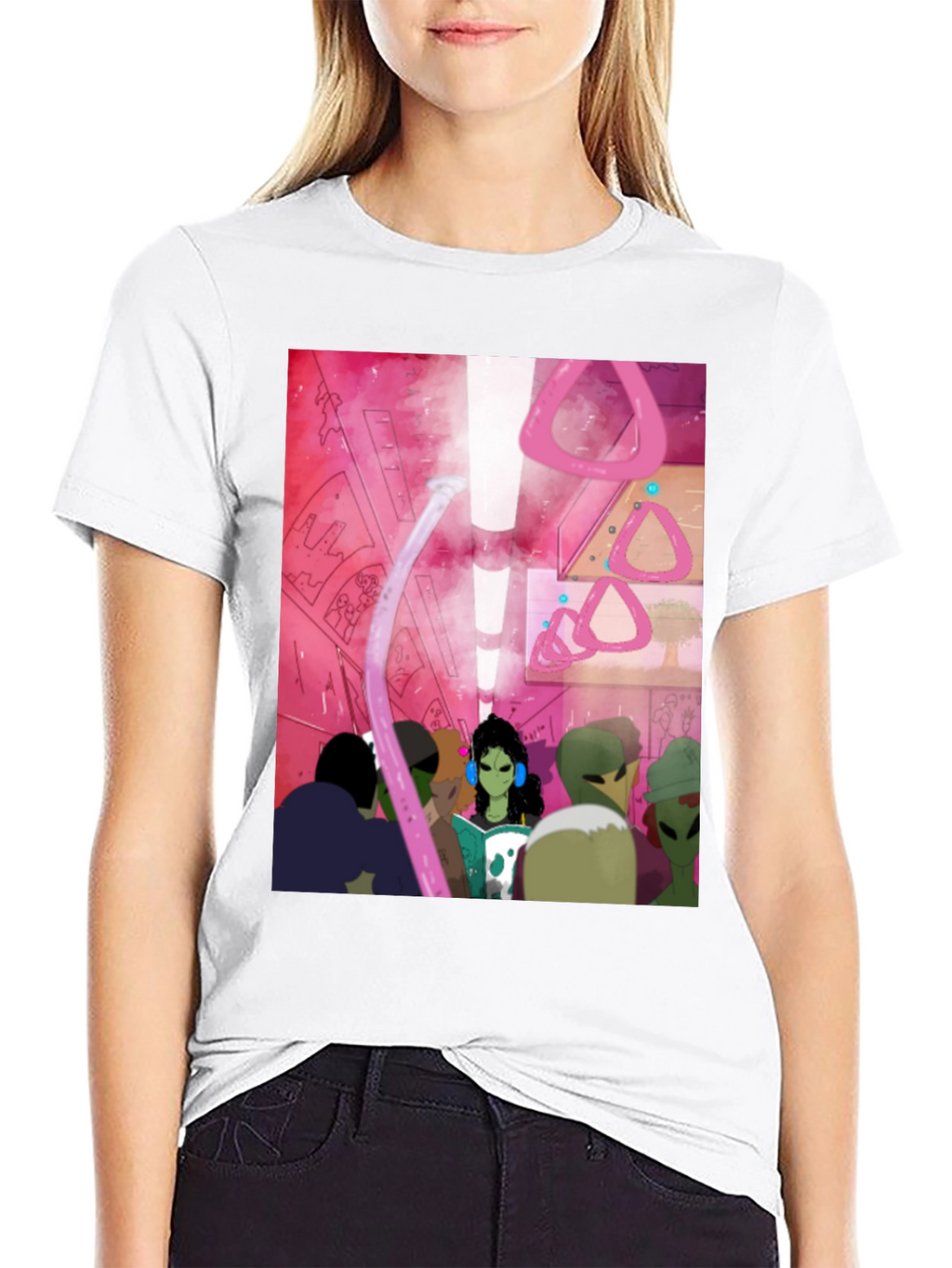 Alien Subway T-Shirt - Sci-Fi Commute