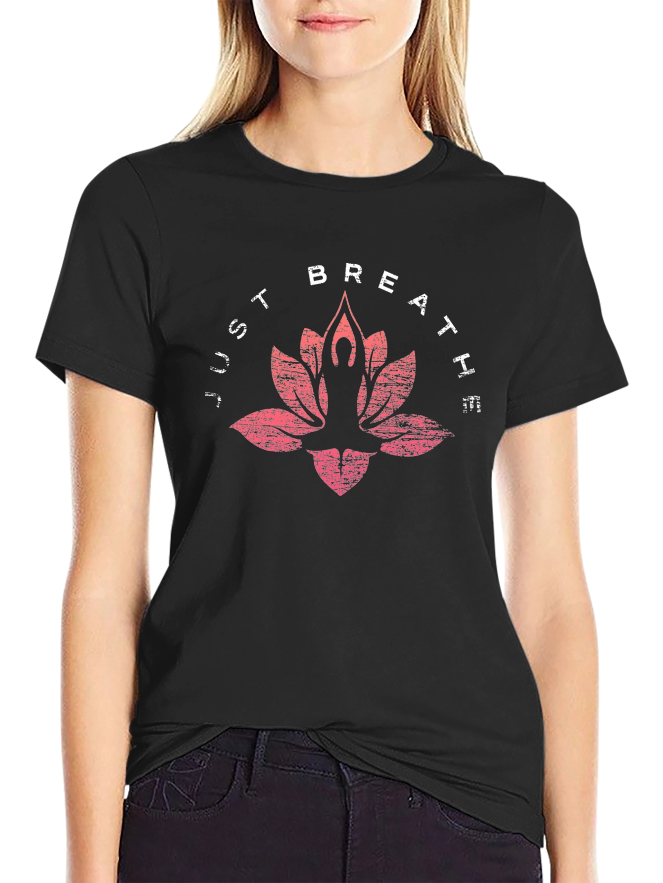 Just Breathe Yoga Lotus T-Shirt - Relax & Meditate