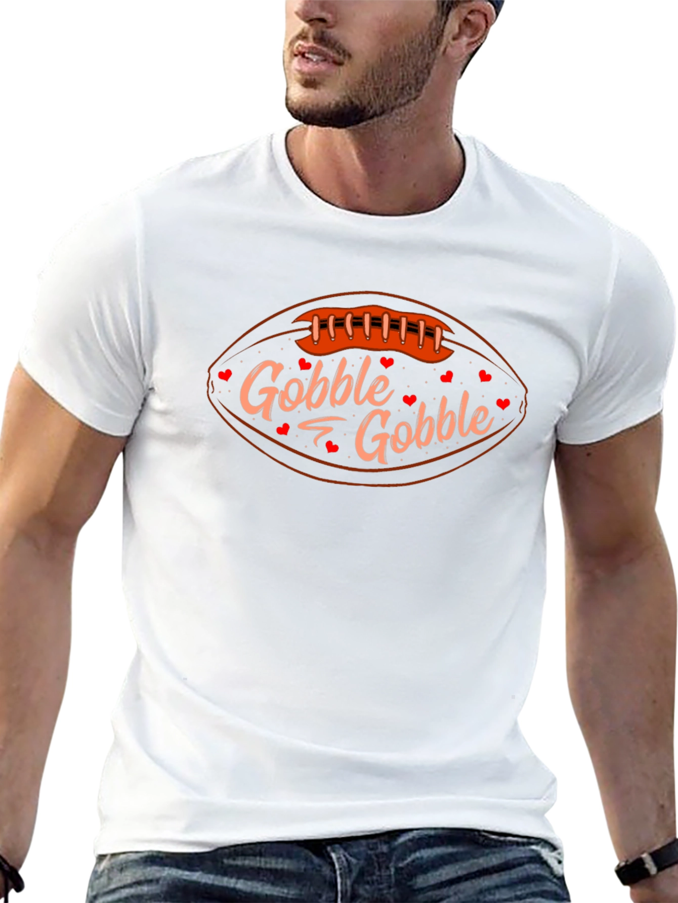 Gobble Gobble Thanksgiving Football T-Shirt