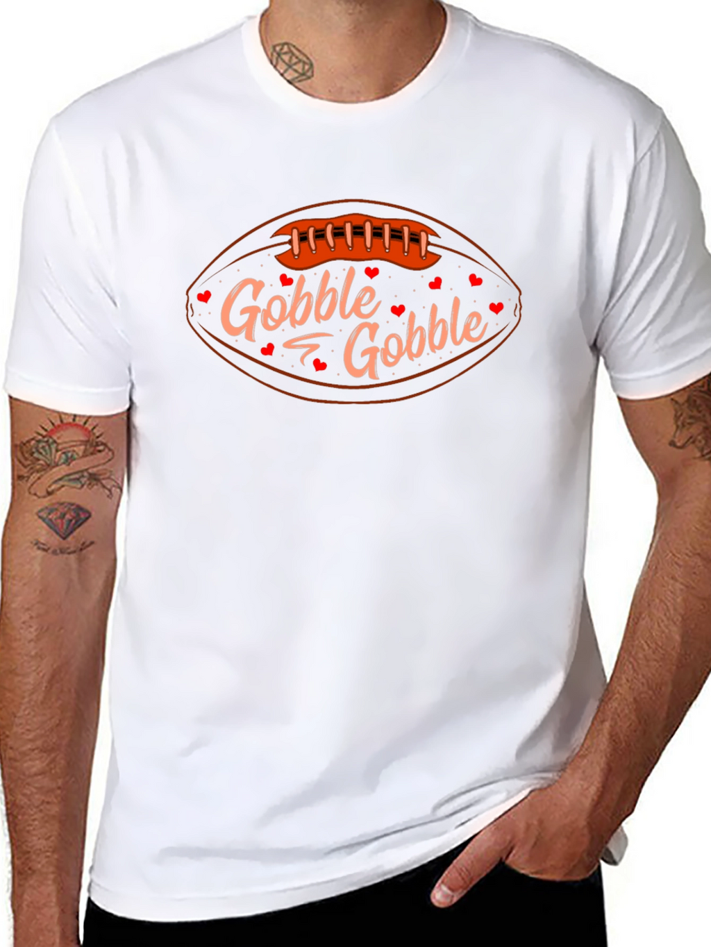 Gobble Gobble Thanksgiving Football T-Shirt