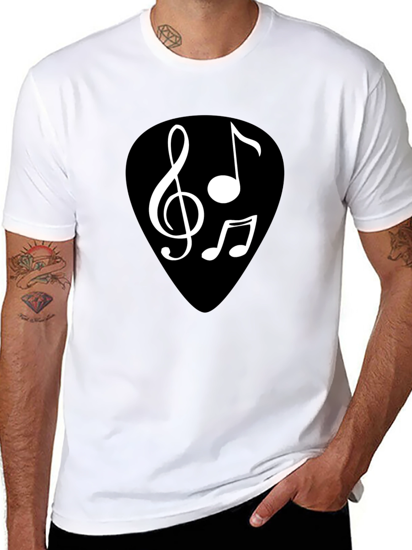 Music Note Graphic Black T-Shirt
