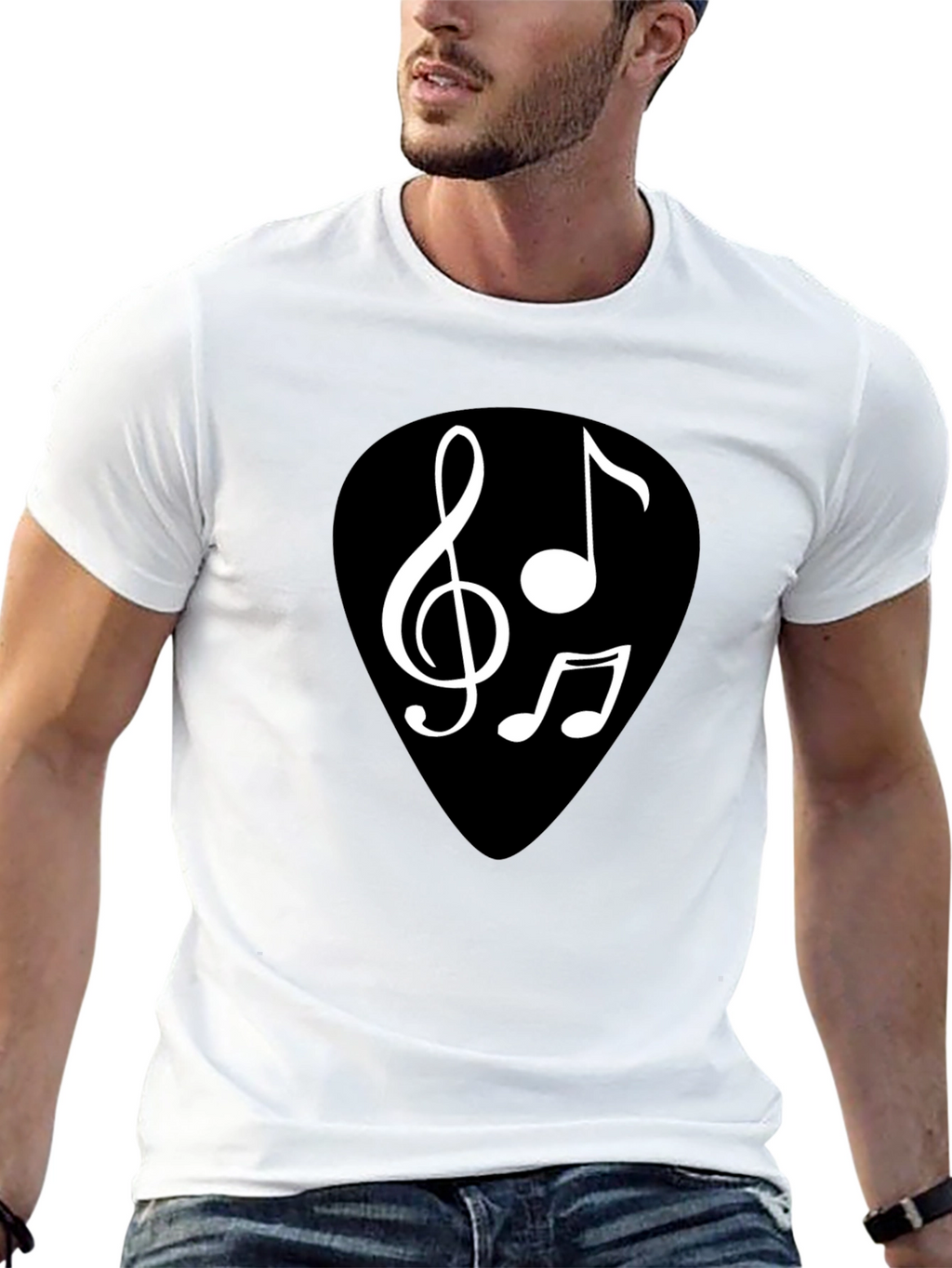 Music Note Graphic Black T-Shirt
