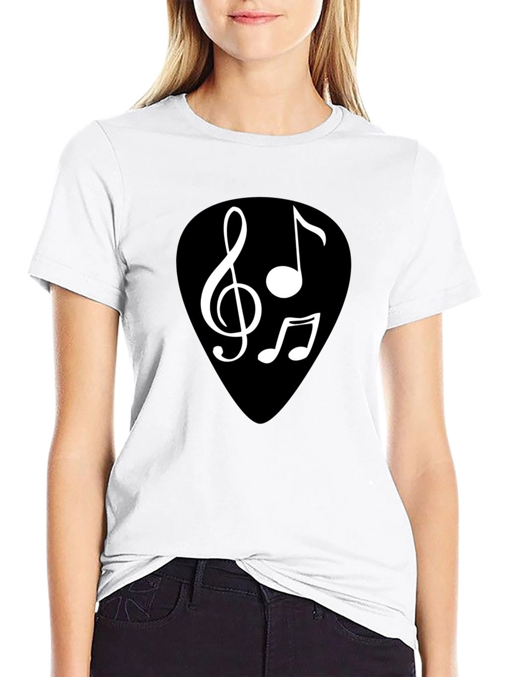 Music Note Graphic Black T-Shirt