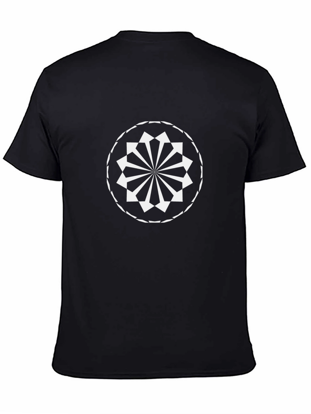 Geometric Mandala Graphic Tee - Black