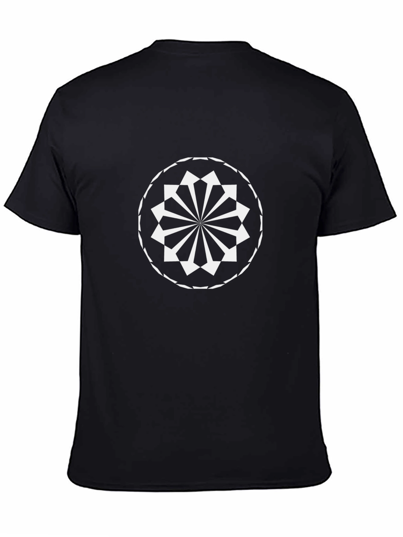 Geometric Mandala Graphic Tee - Black