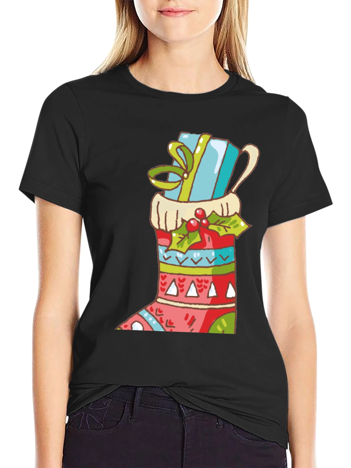 Festive Christmas Stocking T-Shirt