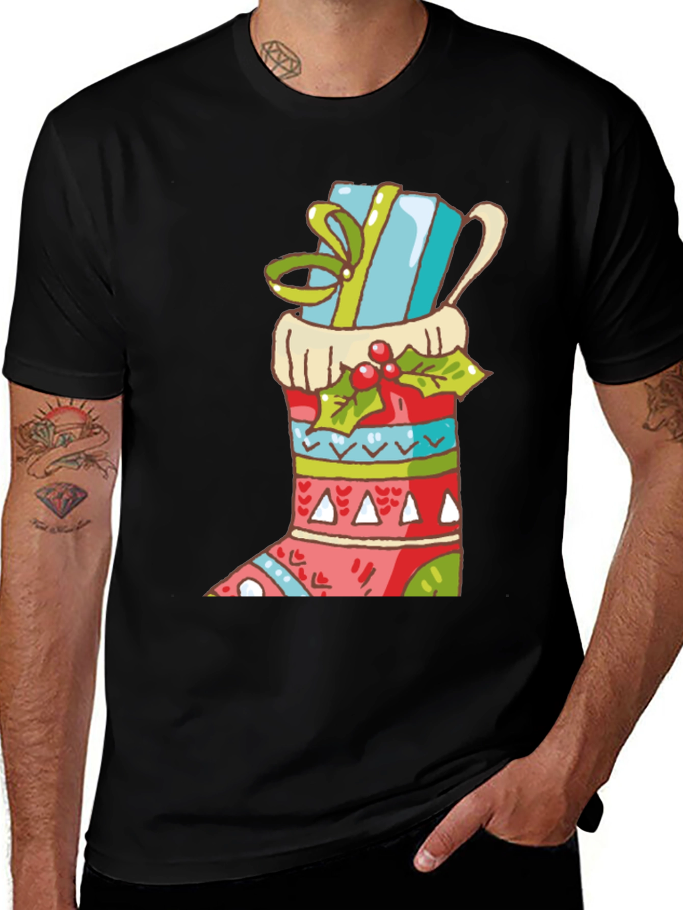 Festive Christmas Stocking T-Shirt