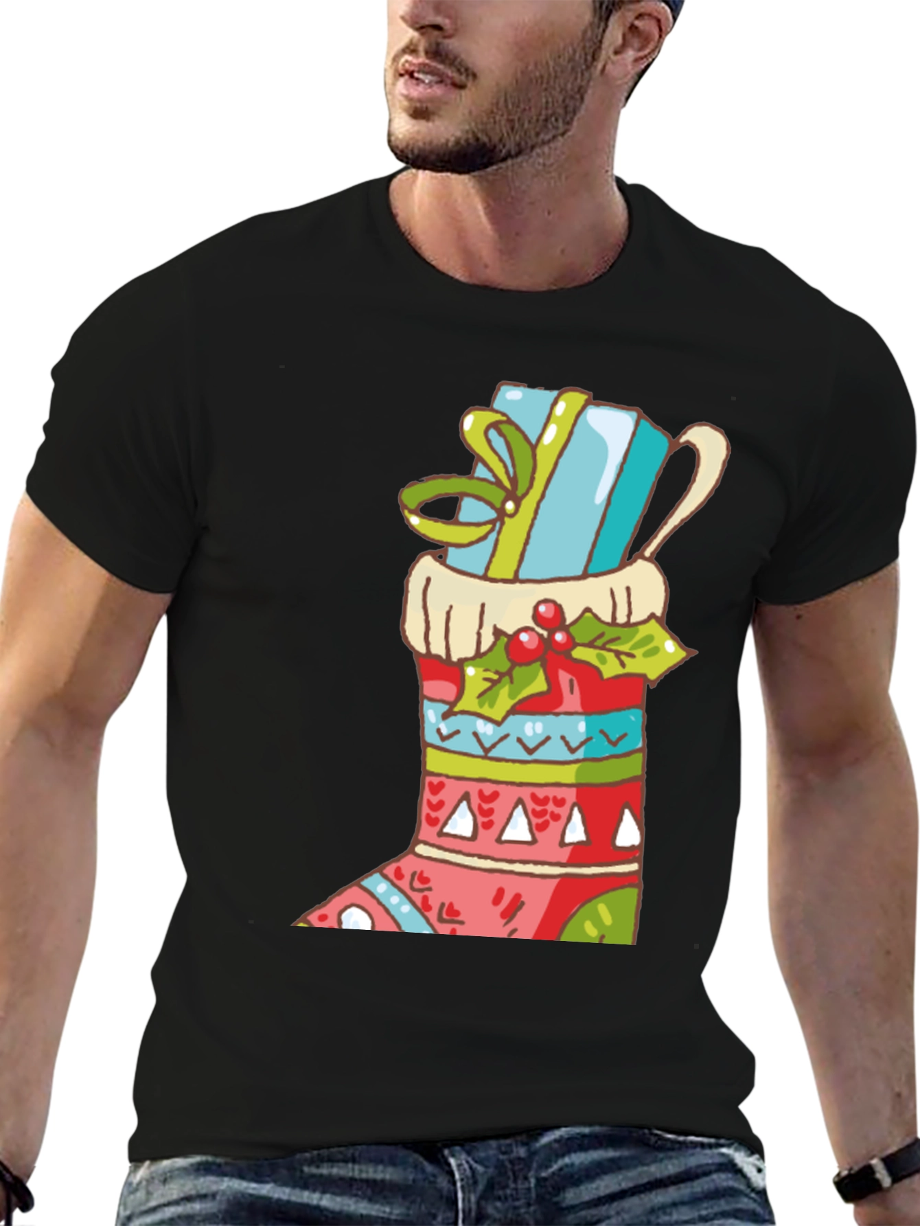 Festive Christmas Stocking T-Shirt