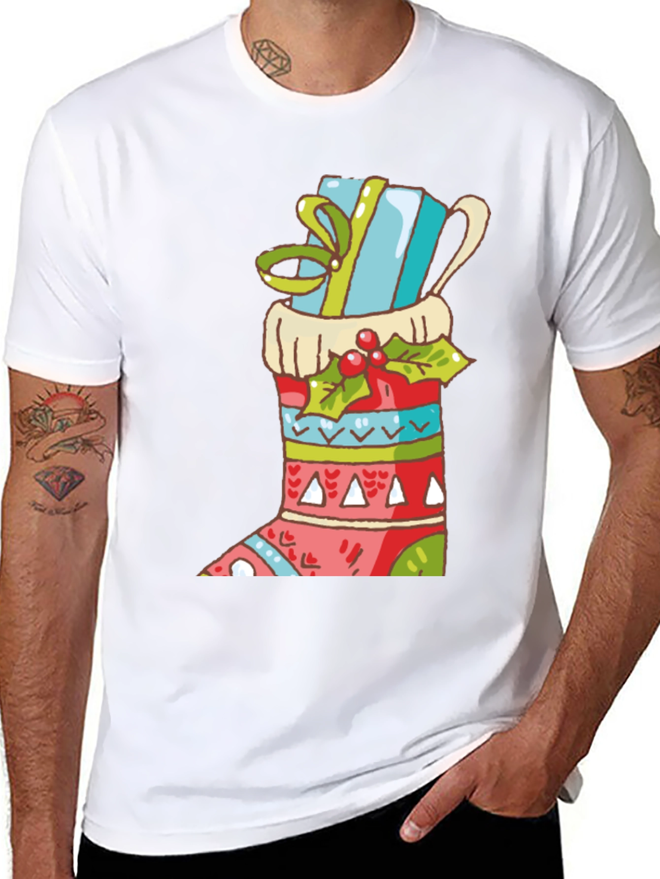 Festive Christmas Stocking T-Shirt