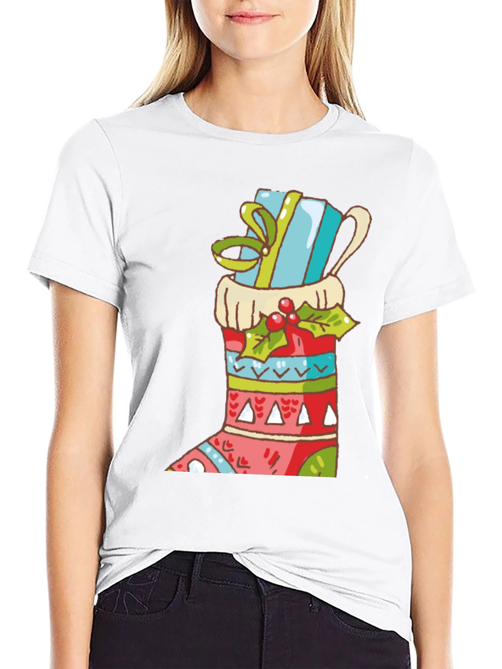 Festive Christmas Stocking T-Shirt