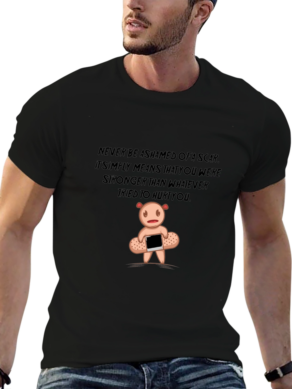 Inspirational Scar Bear Graphic T-Shirt