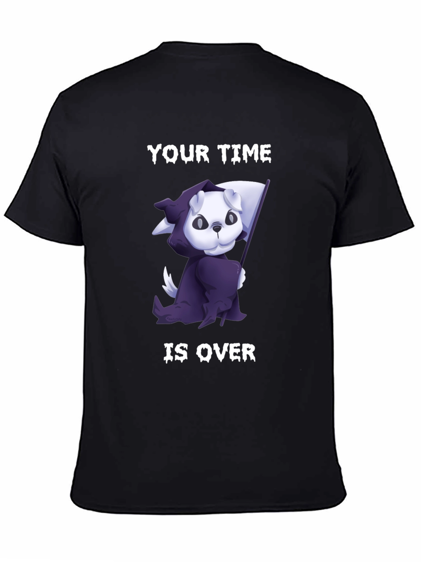 Grim Reaper Dog T-Shirt - Your Time Is Over!