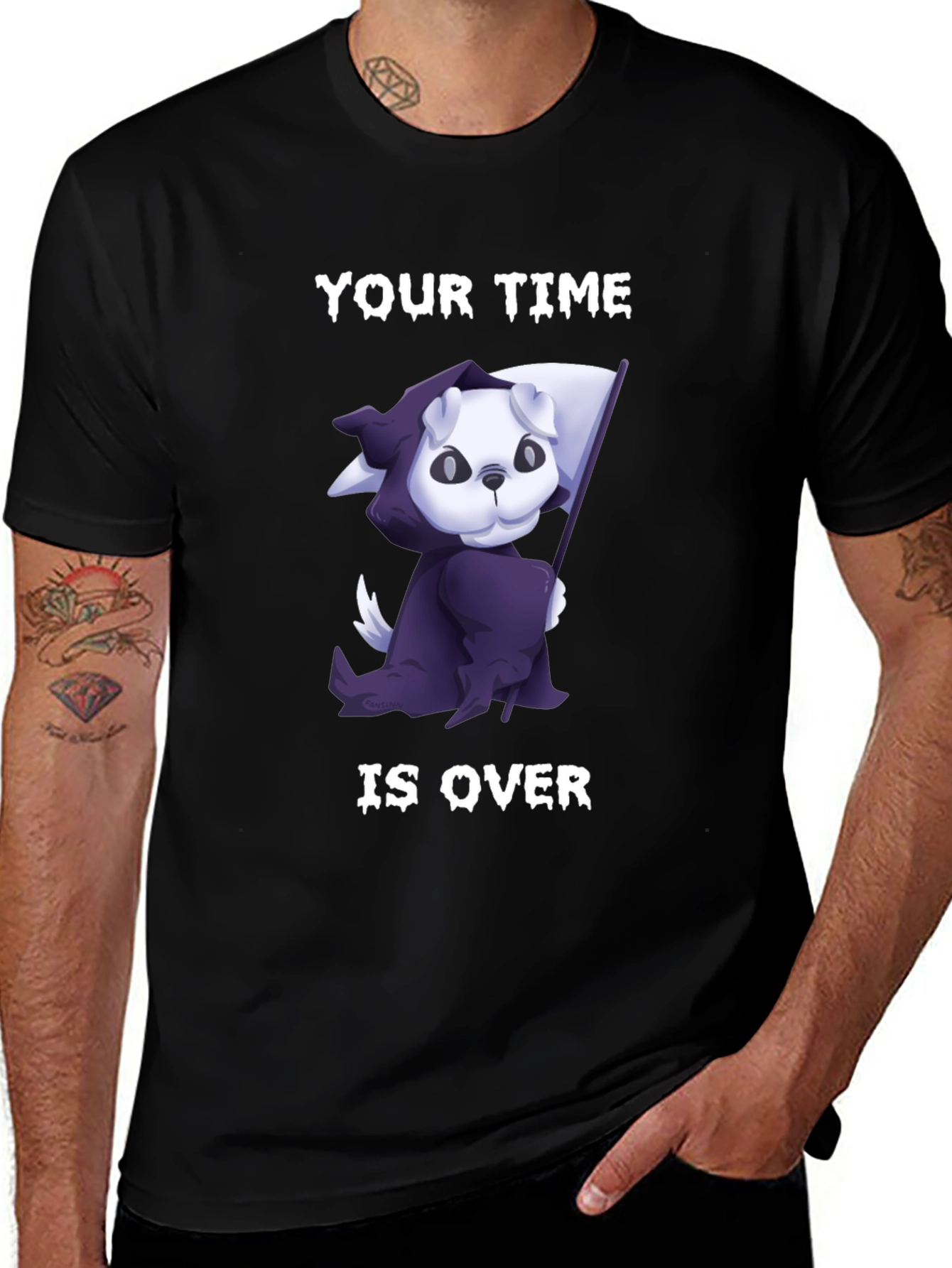 Grim Reaper Dog T-Shirt - Your Time Is Over!