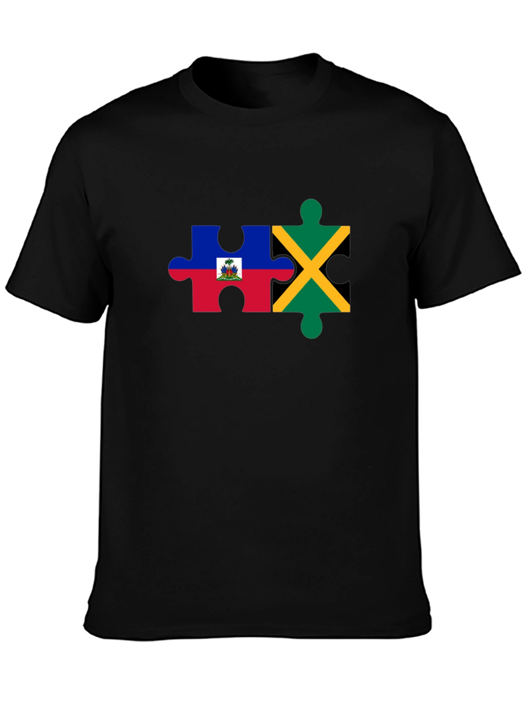 Haiti Jamaica Puzzle Piece Graphic Tee