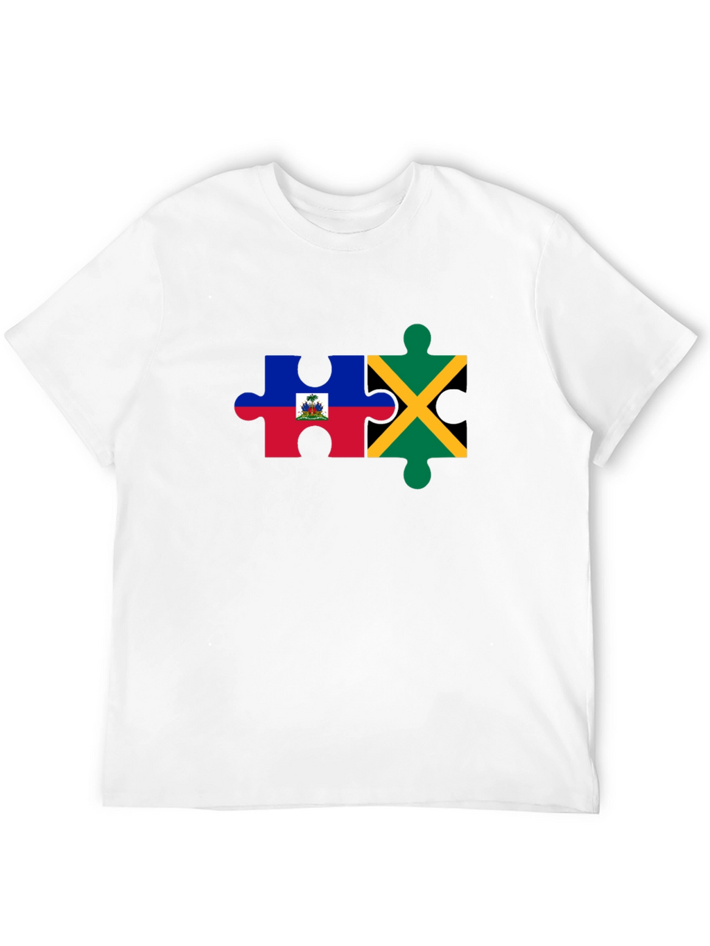 Haiti Jamaica Puzzle Piece Graphic Tee
