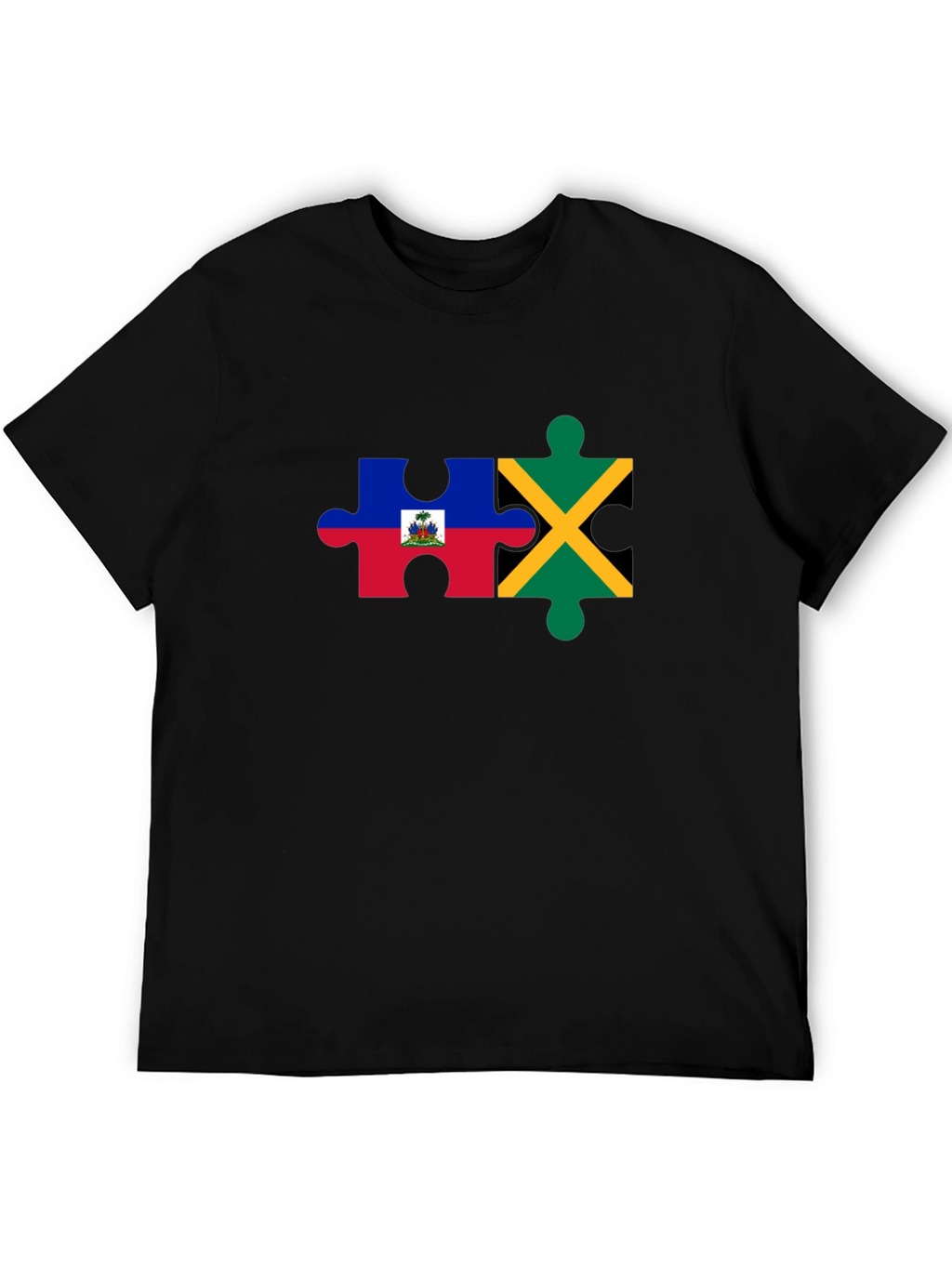 Haiti Jamaica Puzzle Piece Graphic Tee