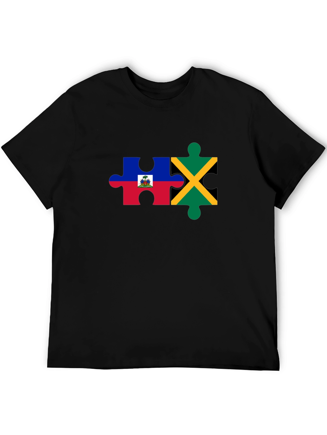 Haiti Jamaica Puzzle Piece Graphic Tee