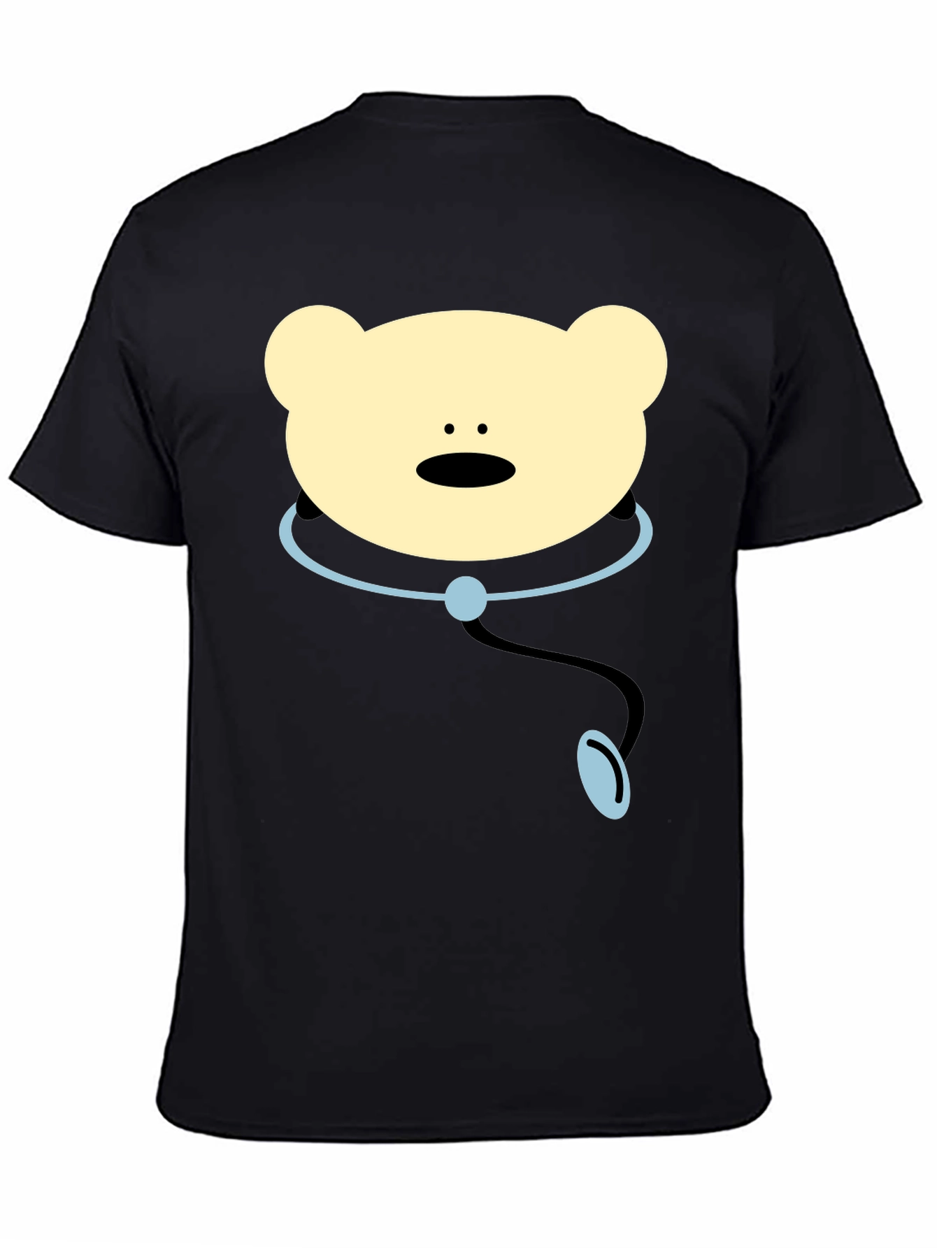 Doctor Bear Graphic Tee - Black Cotton Comfort