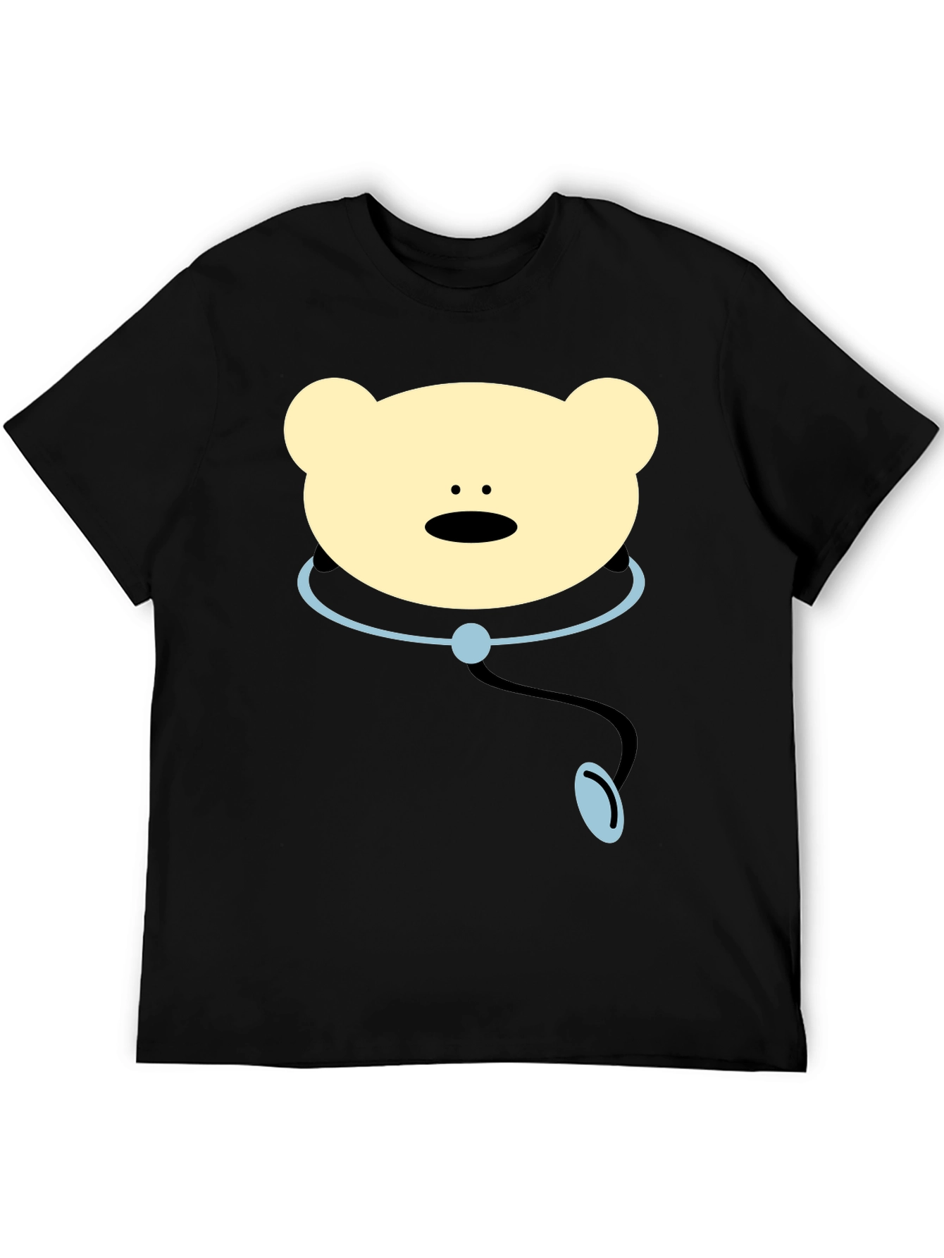 Doctor Bear Graphic Tee - Black Cotton Comfort