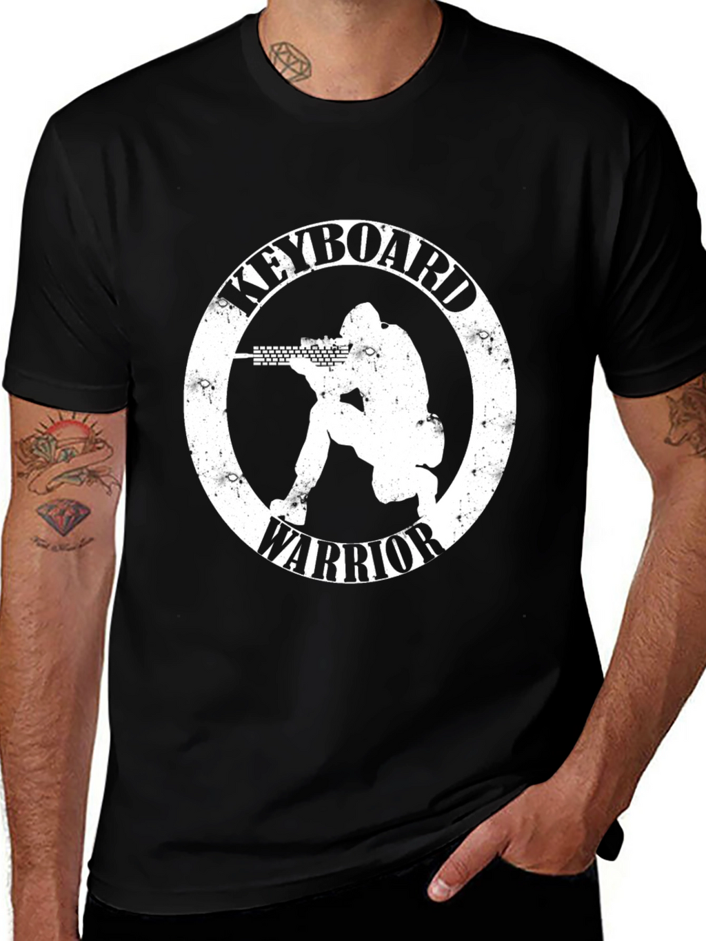 Keyboard Warrior Graphic T-Shirt - Black