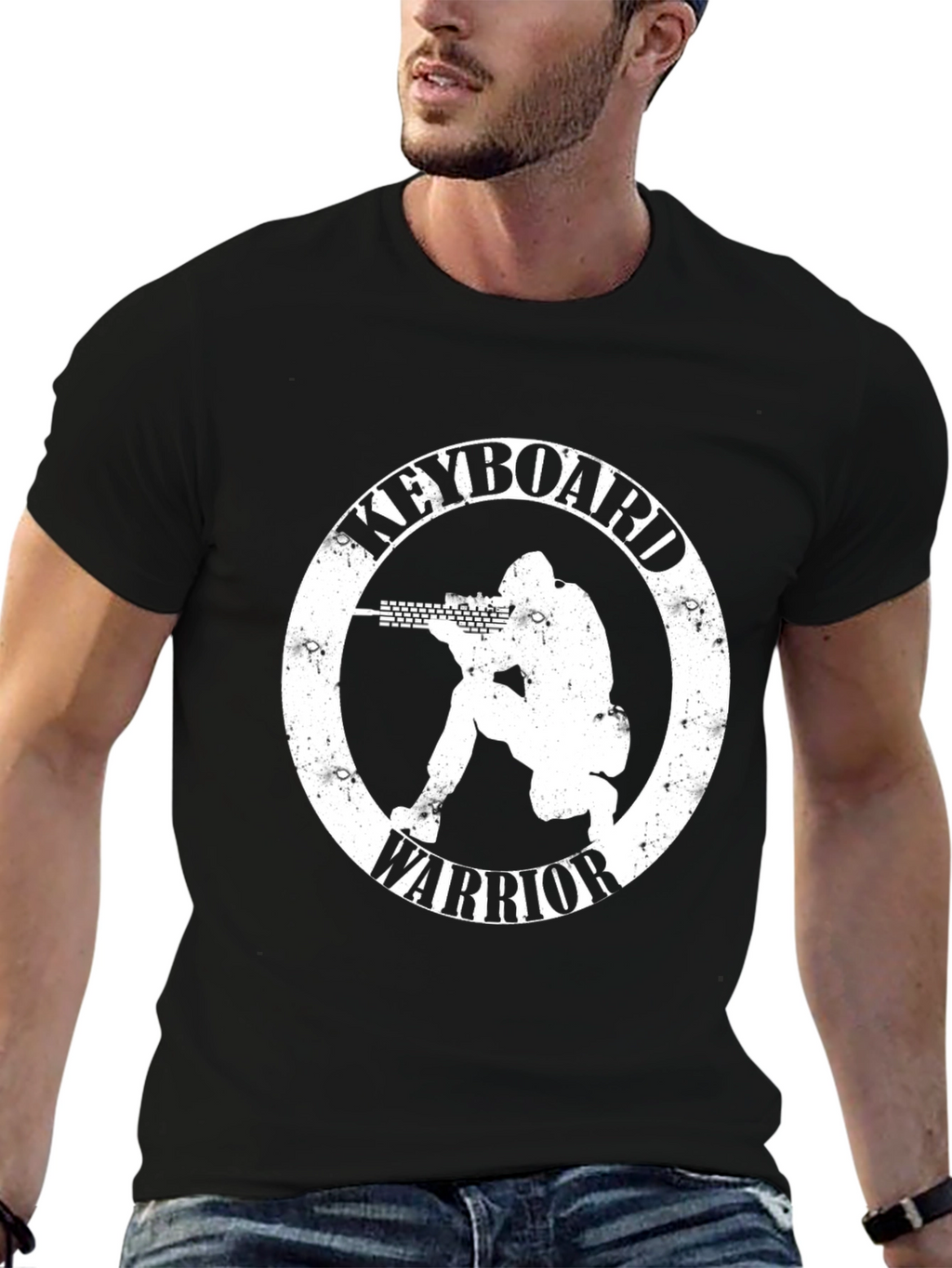 Keyboard Warrior Graphic T-Shirt - Black