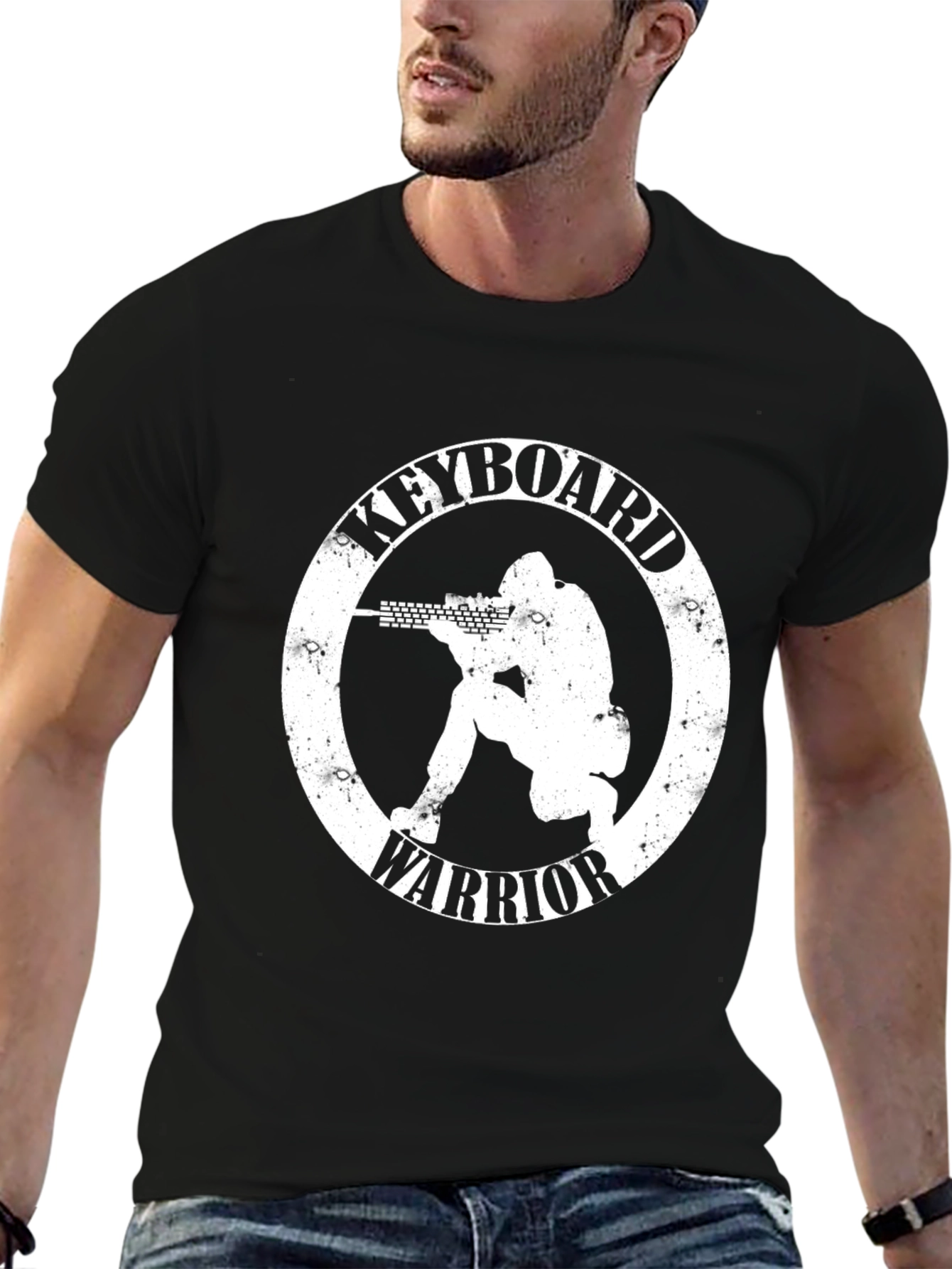 Keyboard Warrior Graphic T-Shirt - Black
