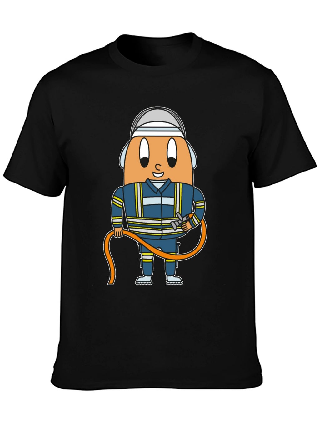 Firefighter Egg Cartoon Graphic T-Shirt