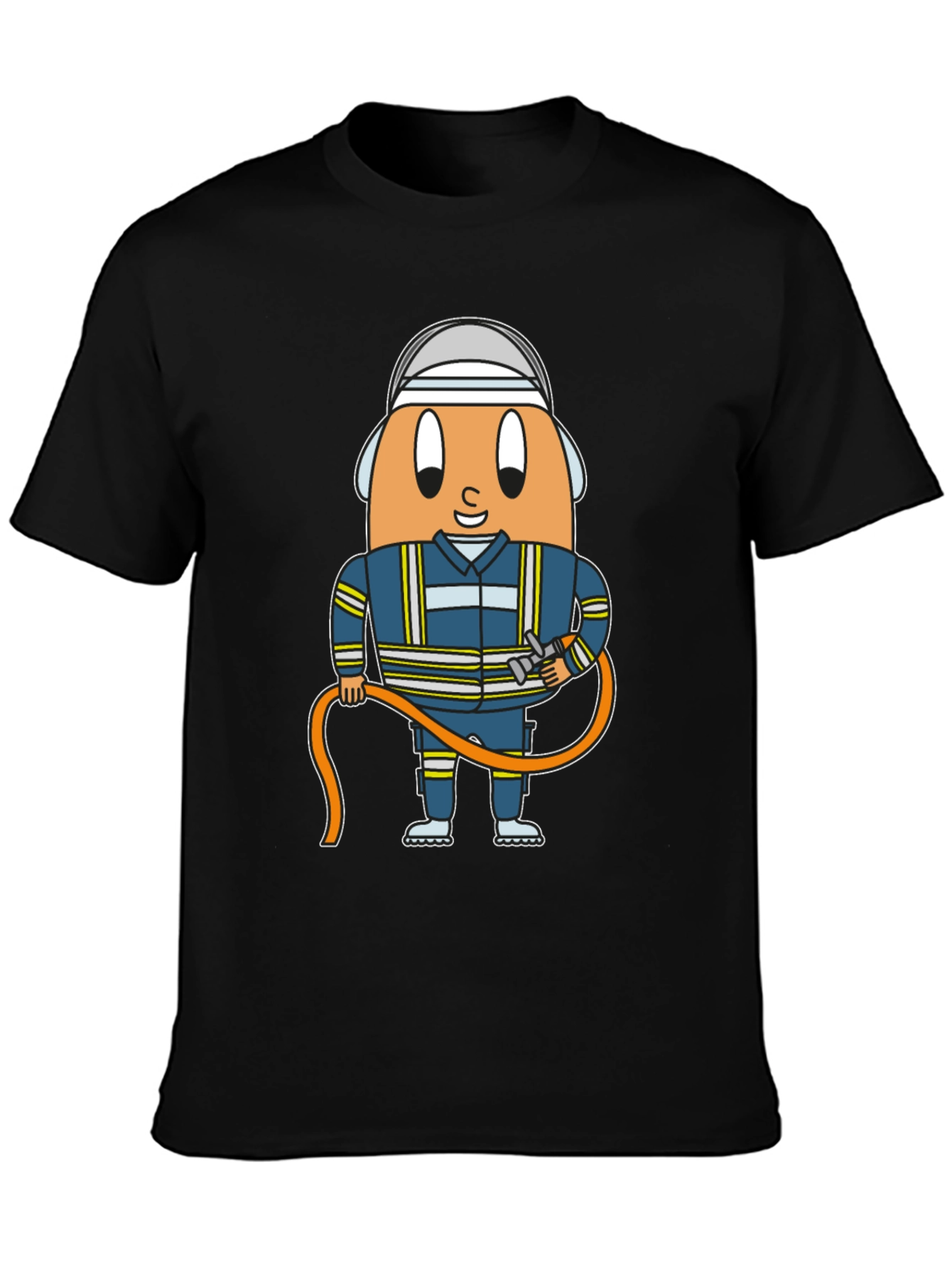 Firefighter Egg Cartoon Graphic T-Shirt