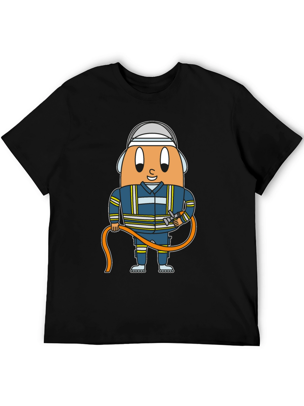 Firefighter Egg Cartoon Graphic T-Shirt
