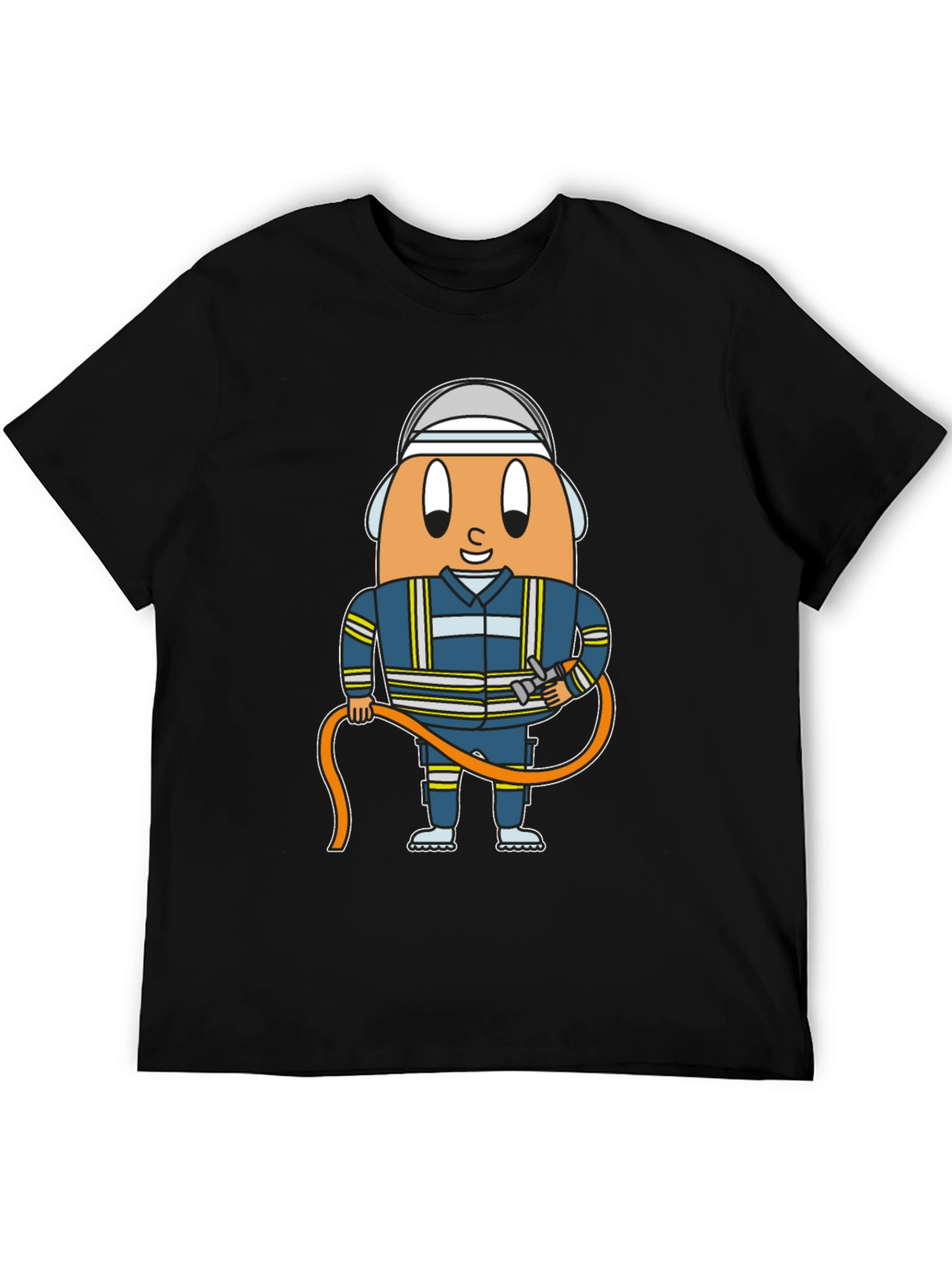 Firefighter Egg Cartoon Graphic T-Shirt