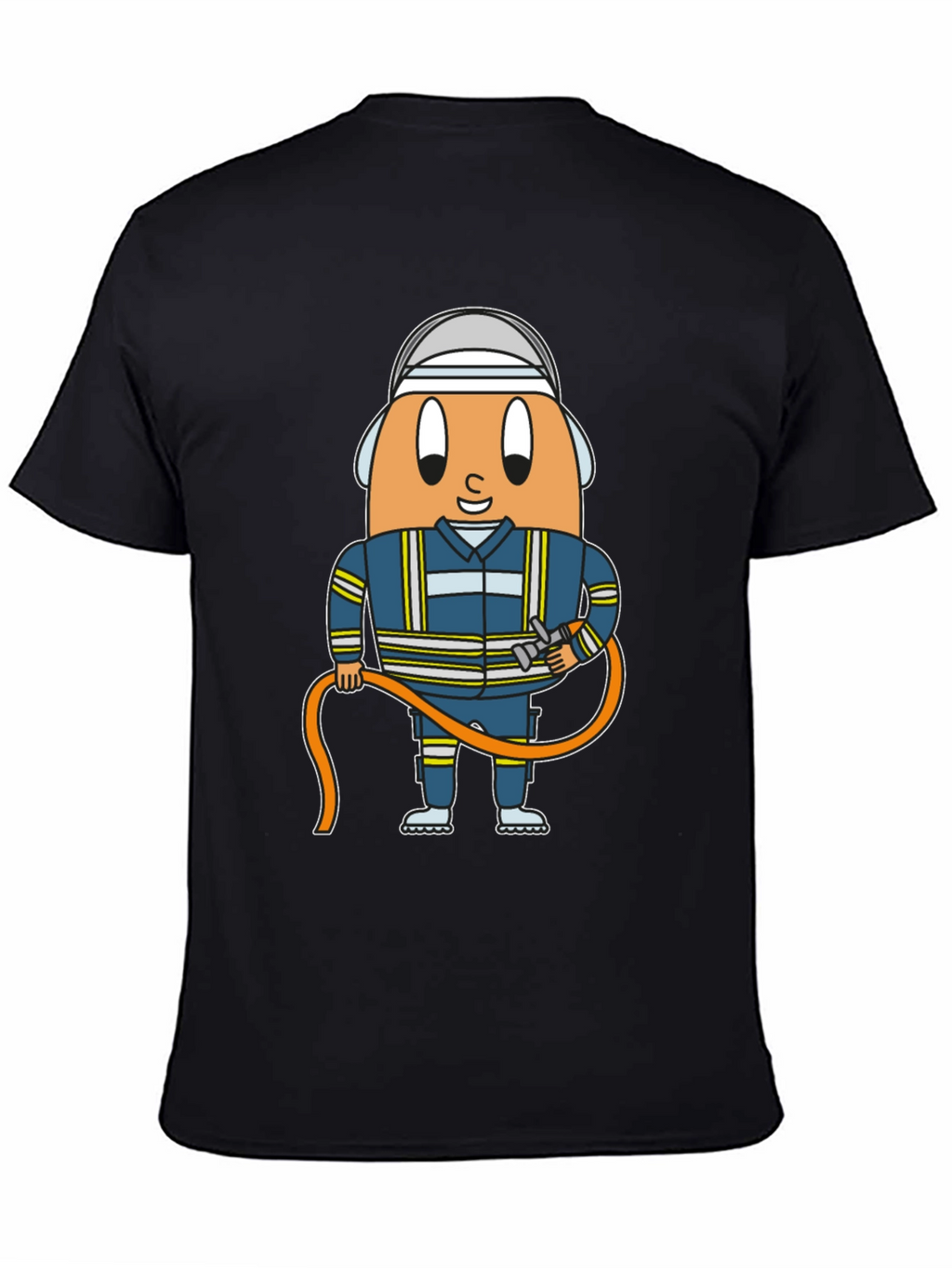 Firefighter Egg Cartoon Graphic T-Shirt