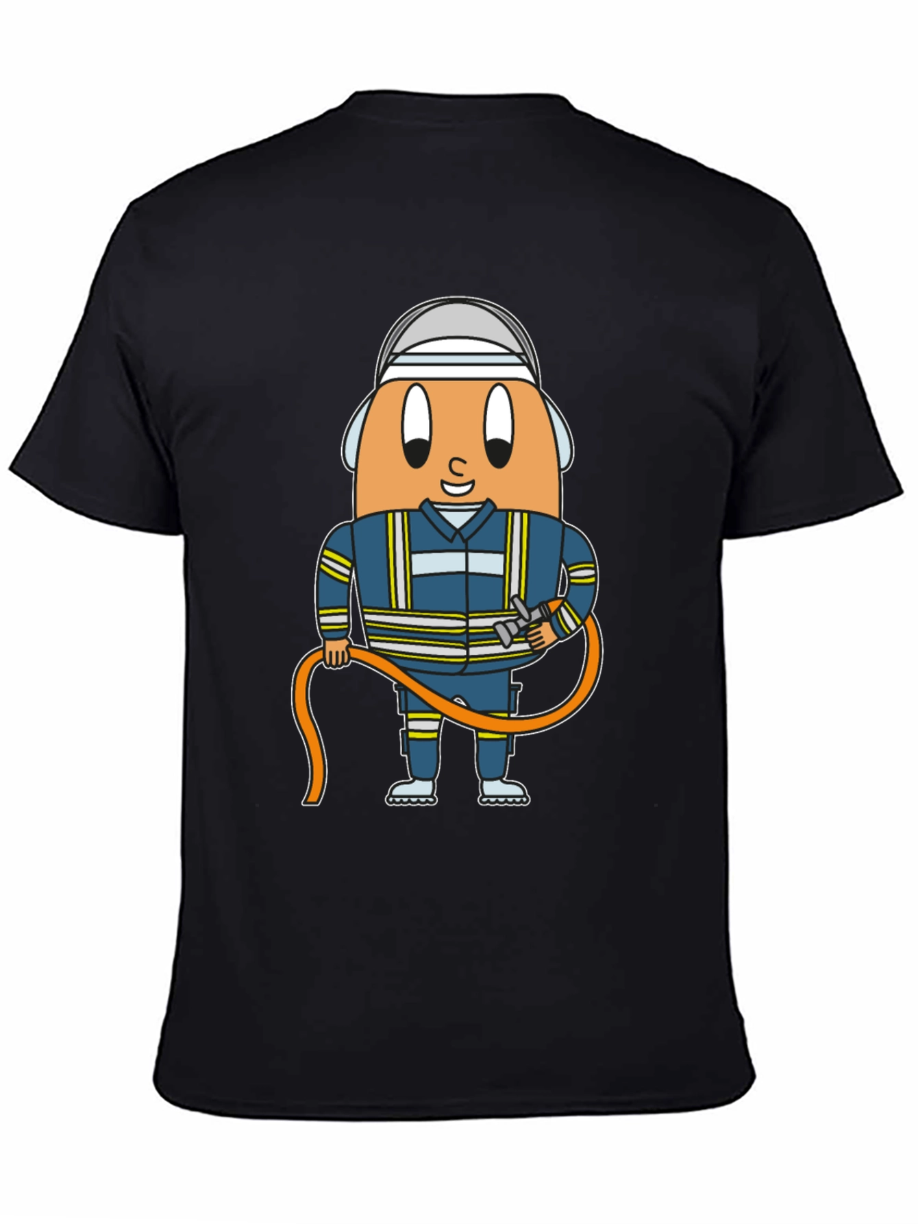 Firefighter Egg Cartoon Graphic T-Shirt