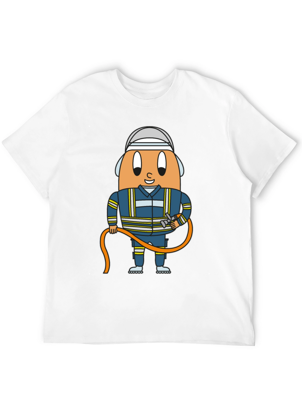 Firefighter Egg Cartoon Graphic T-Shirt