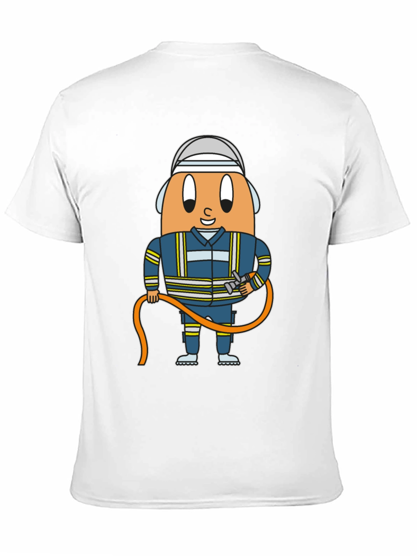 Firefighter Egg Cartoon Graphic T-Shirt