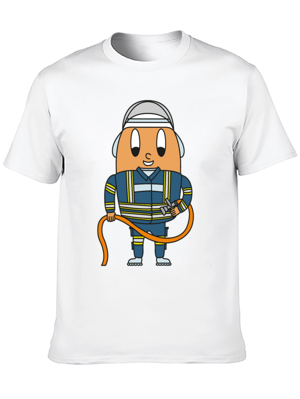 Firefighter Egg Cartoon Graphic T-Shirt