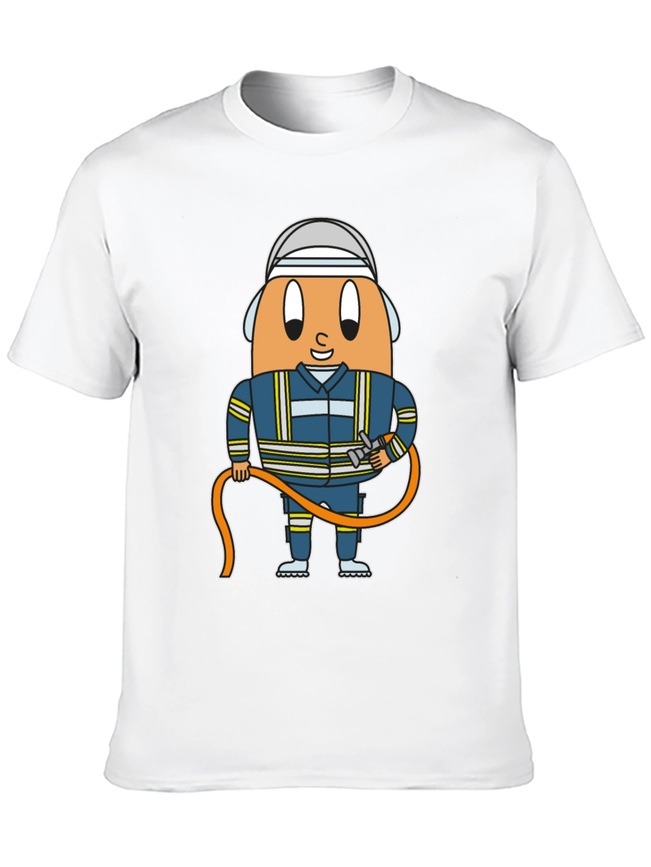 Firefighter Egg Cartoon Graphic T-Shirt