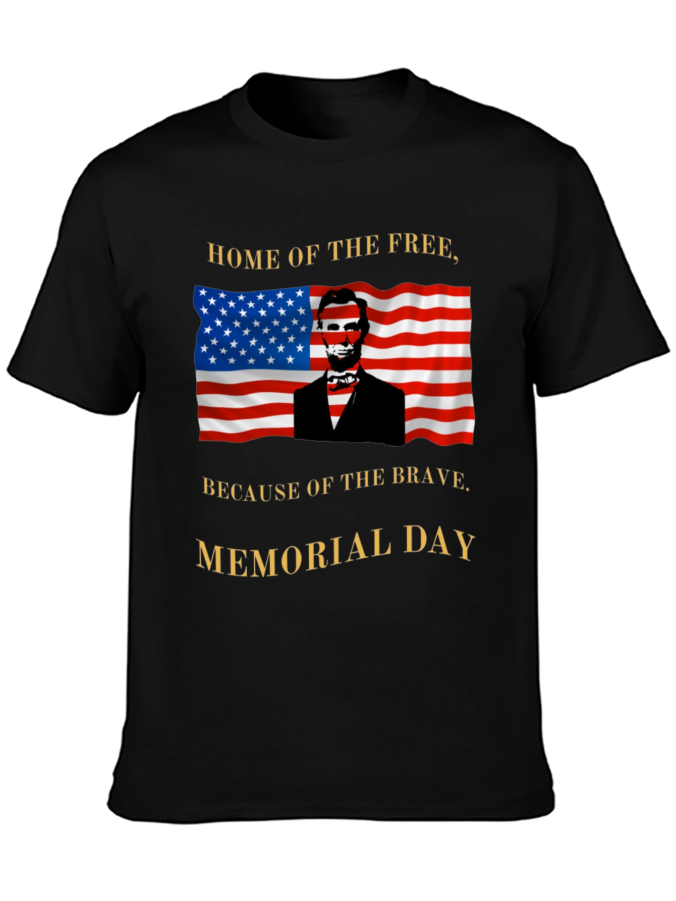 Memorial Day Abraham Lincoln USA Flag T-Shirt