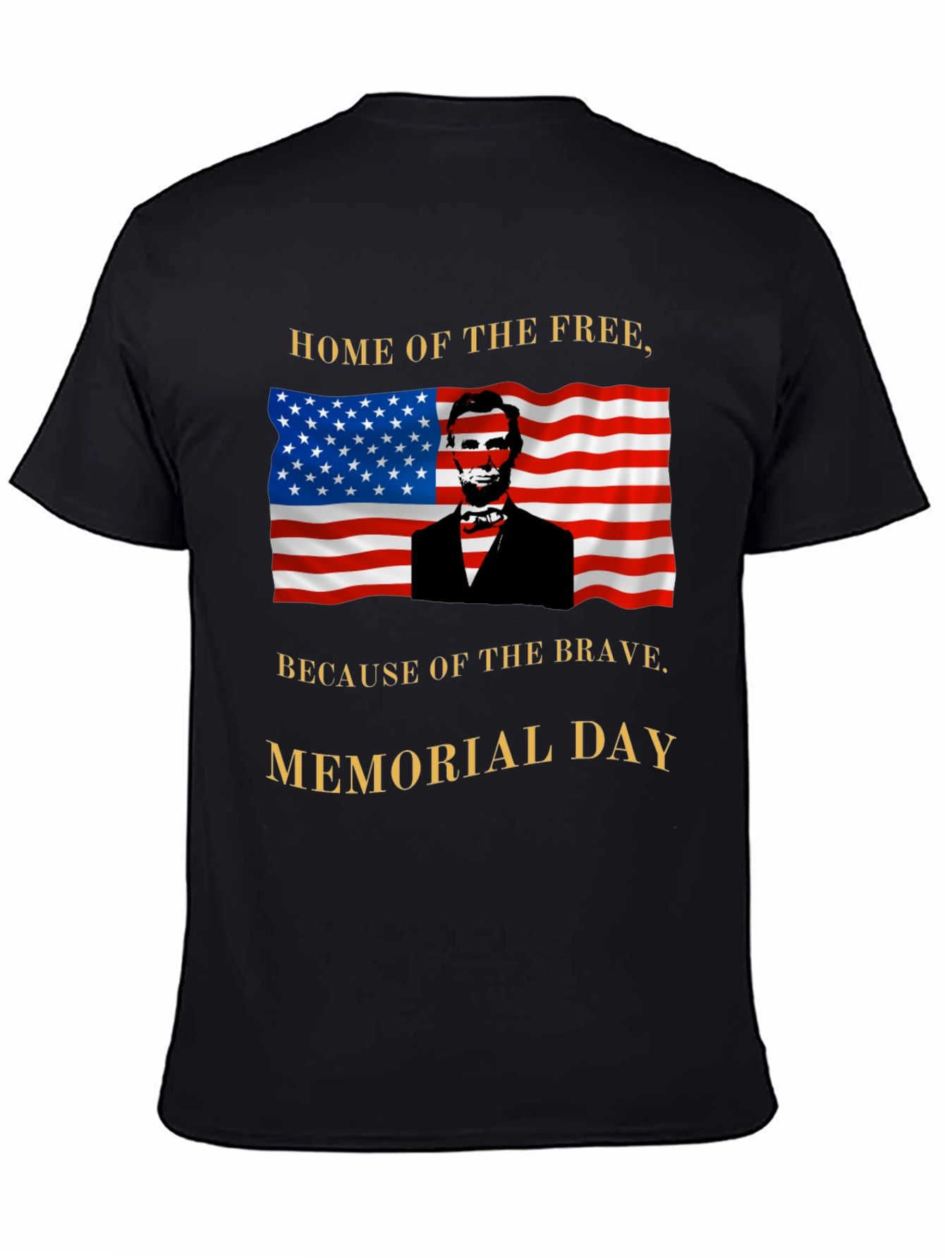 Memorial Day Abraham Lincoln USA Flag T-Shirt