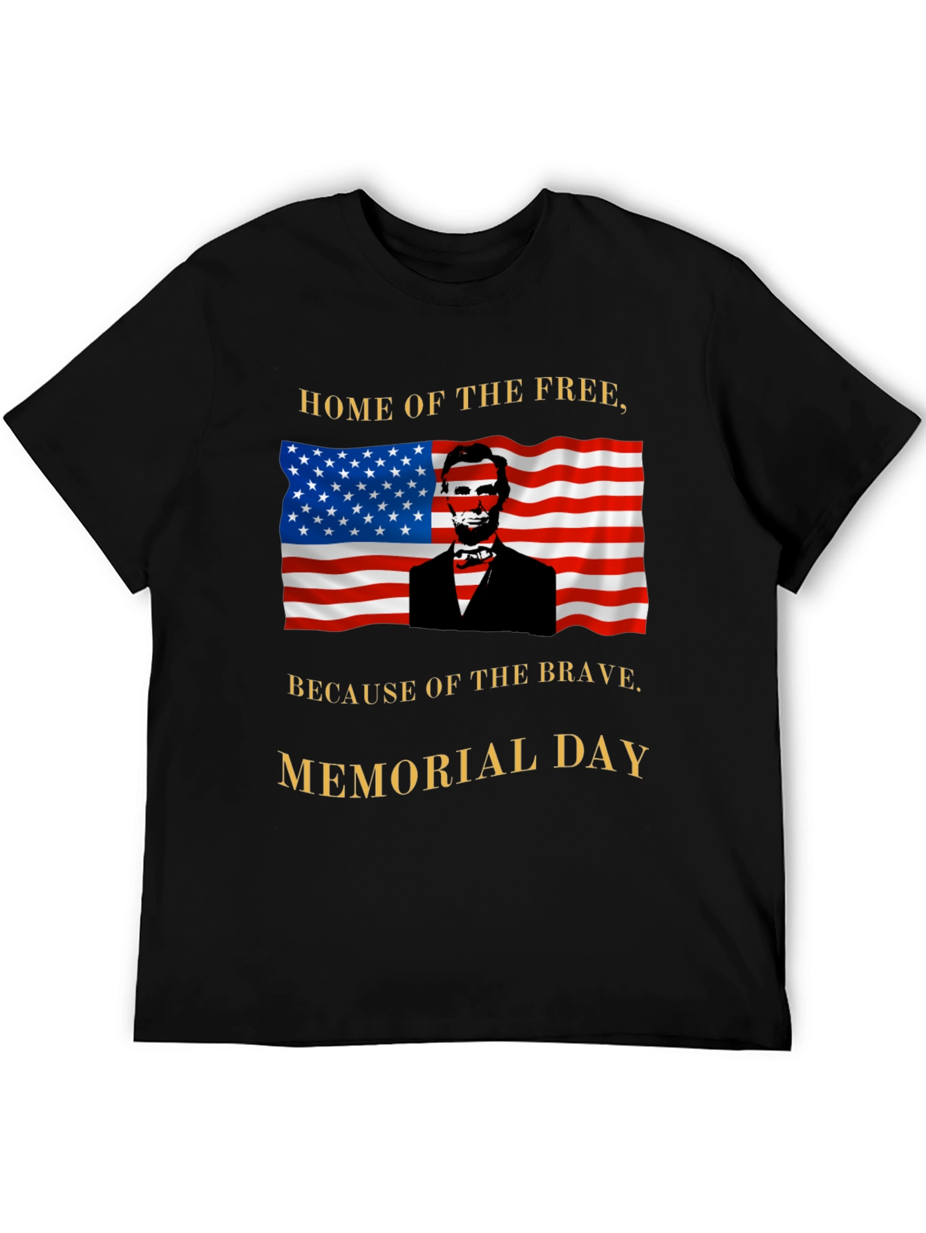 Memorial Day Abraham Lincoln USA Flag T-Shirt