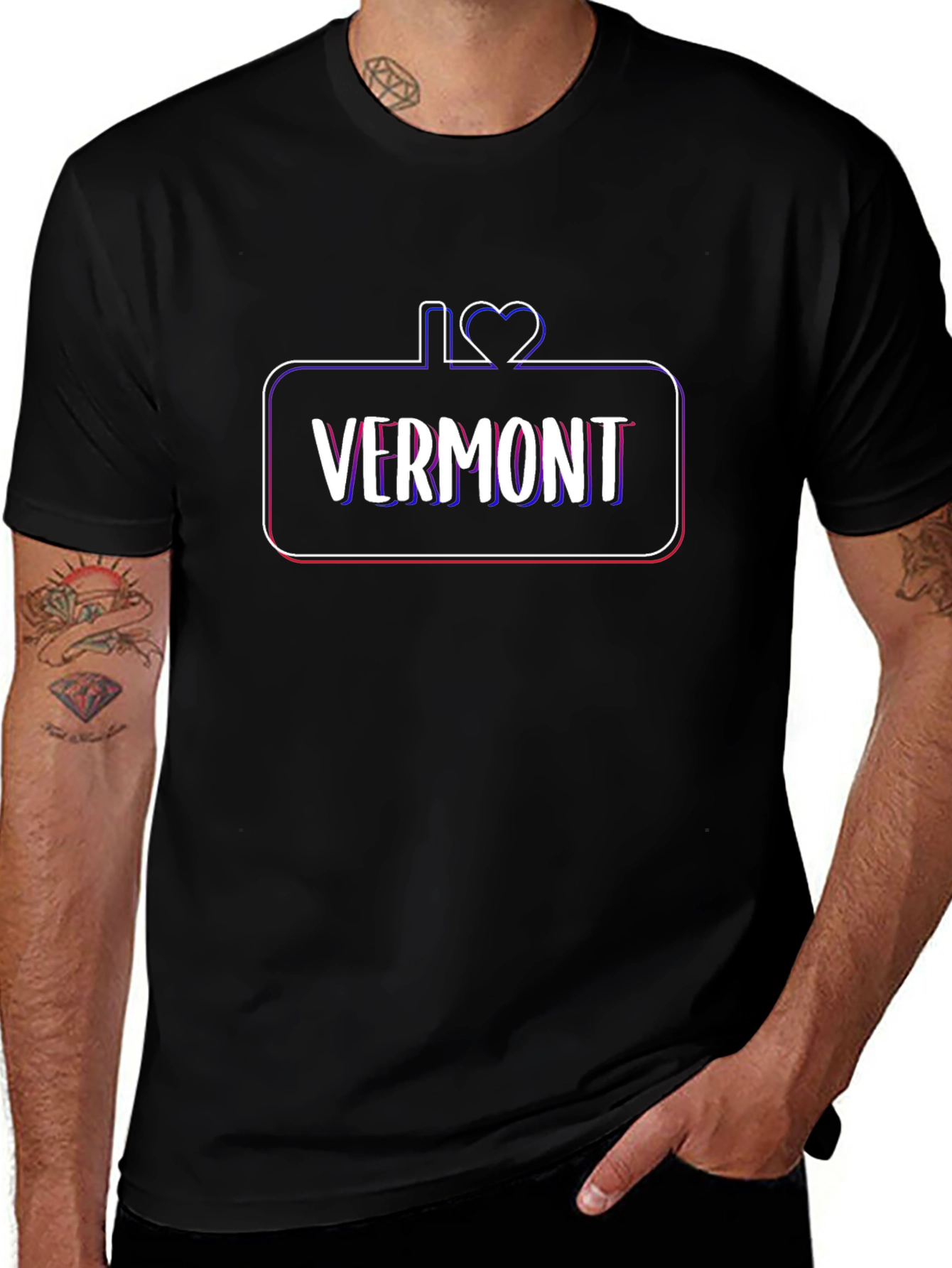 I Love Vermont Black T-Shirt