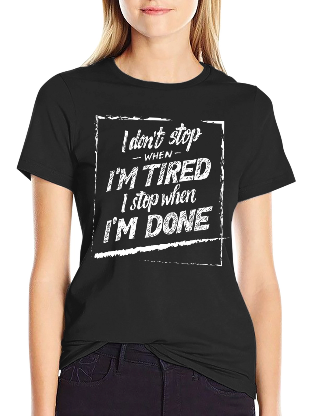 Motivational Im Done Graphic Tee - Black