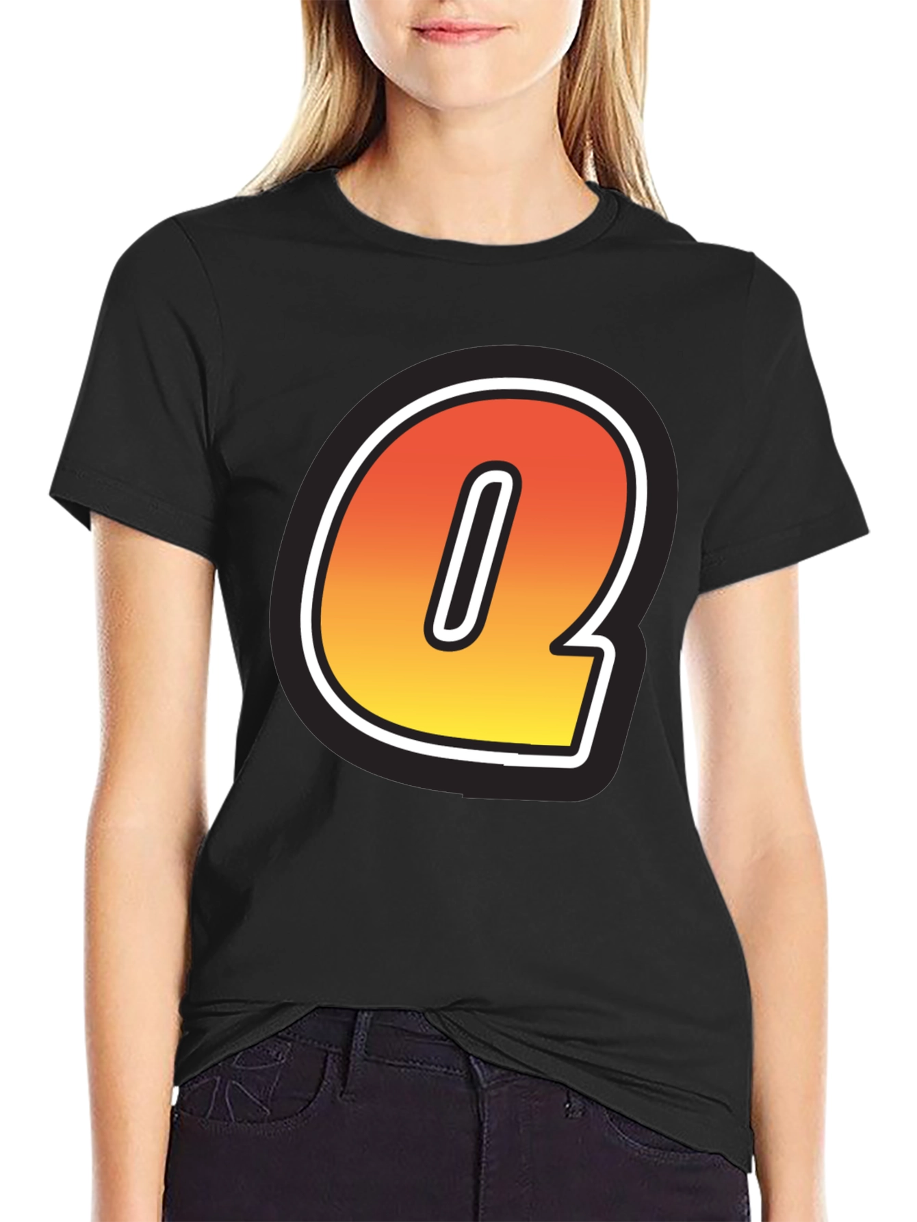 Letter Q Graphic Tee - Stylish Initial T-Shirt